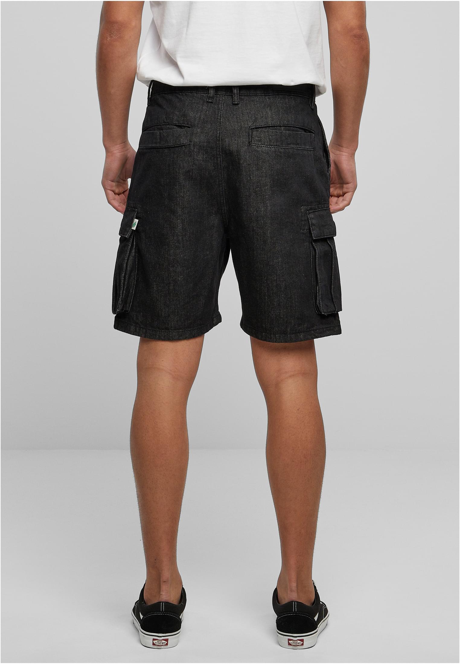 Organic Denim Cargo Shorts | black washed