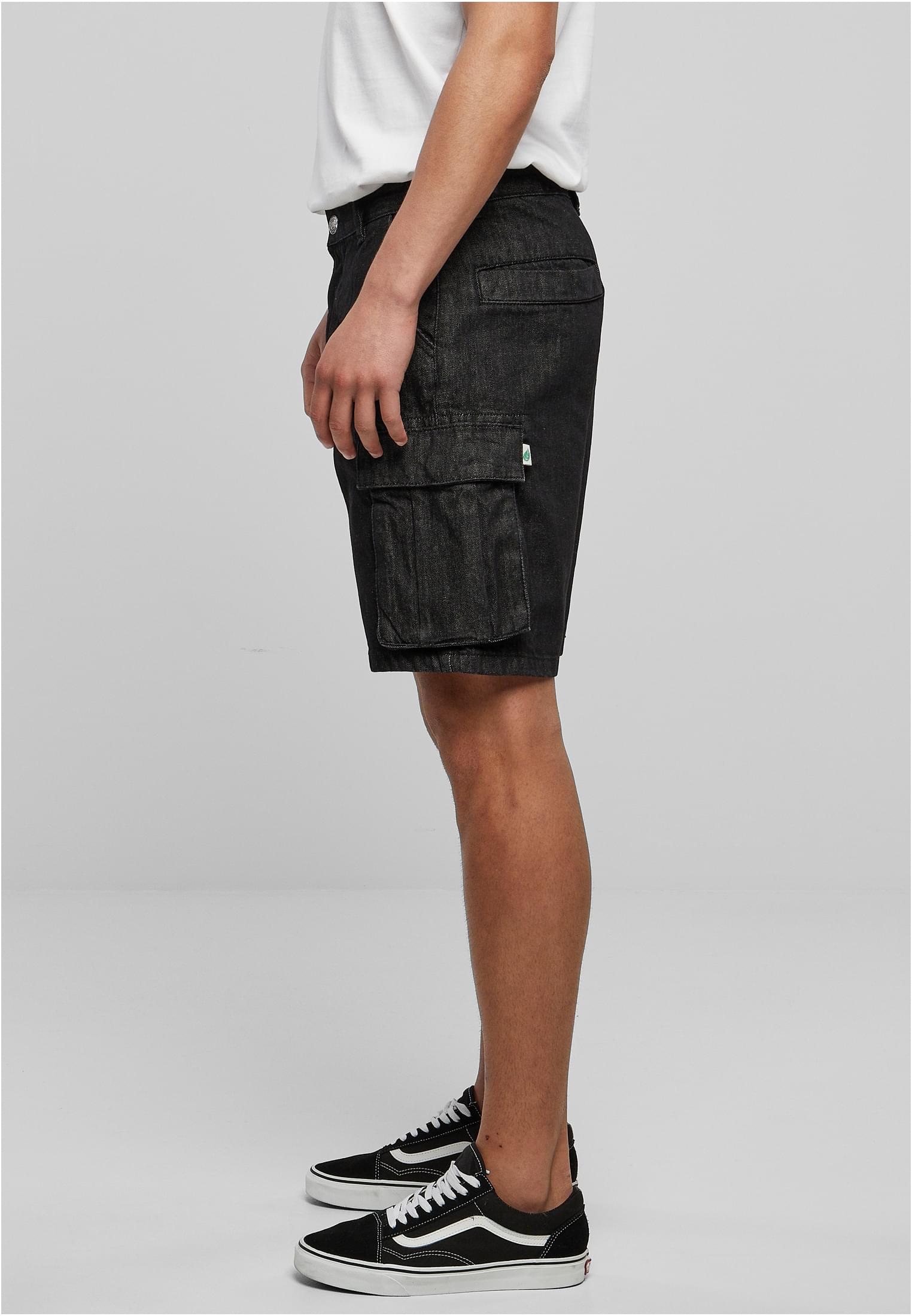 Organic Denim Cargo Shorts | black washed