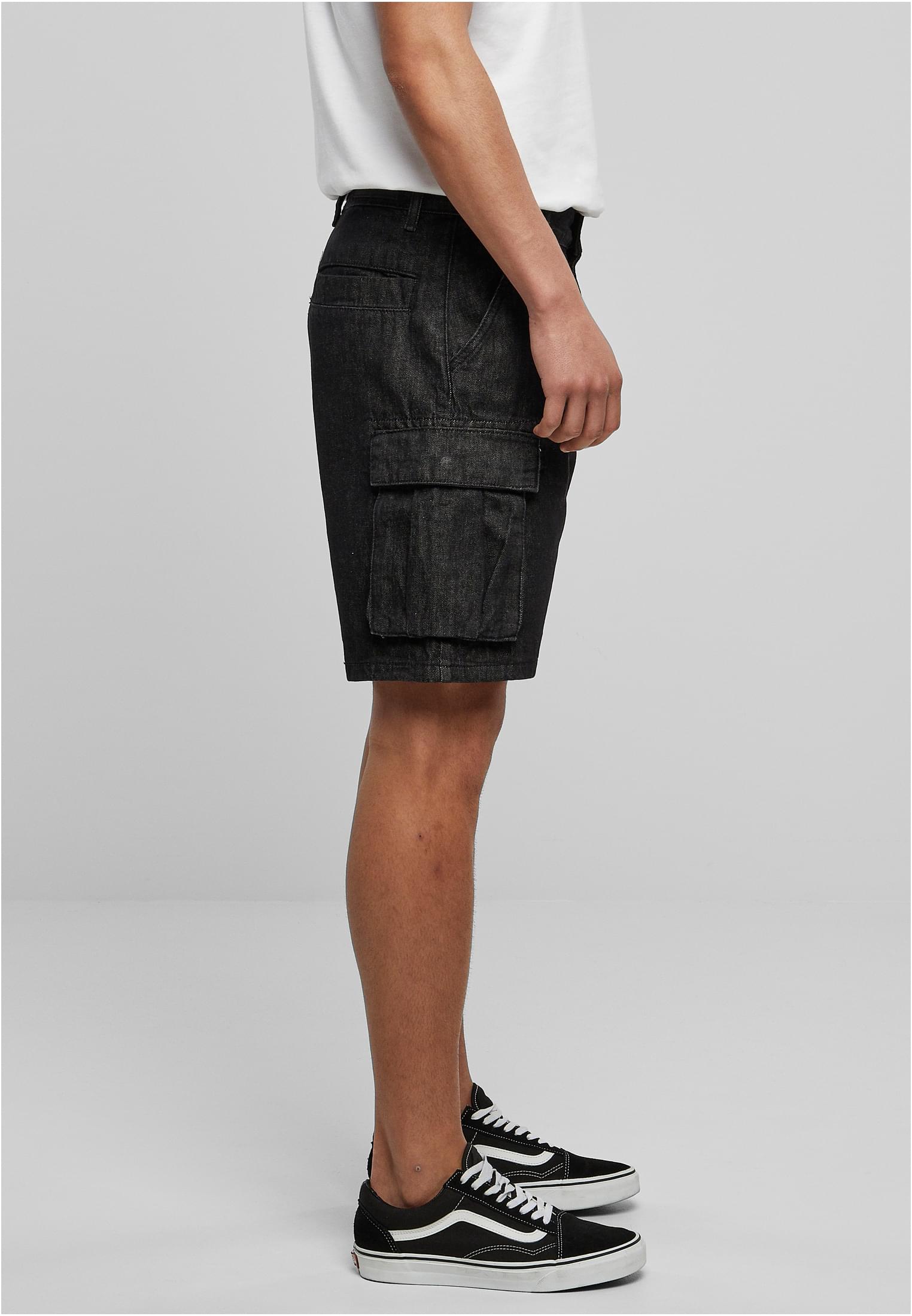 Organic Denim Cargo Shorts | black washed