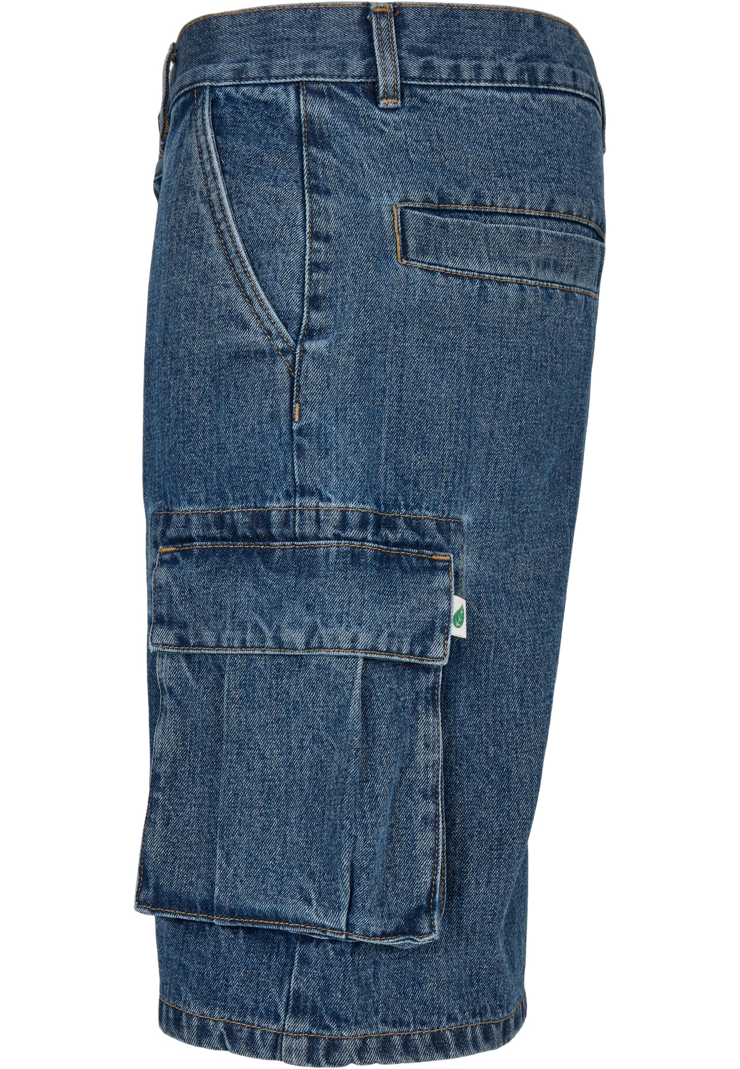 Organic Denim Cargo Shorts | mid indigo washed