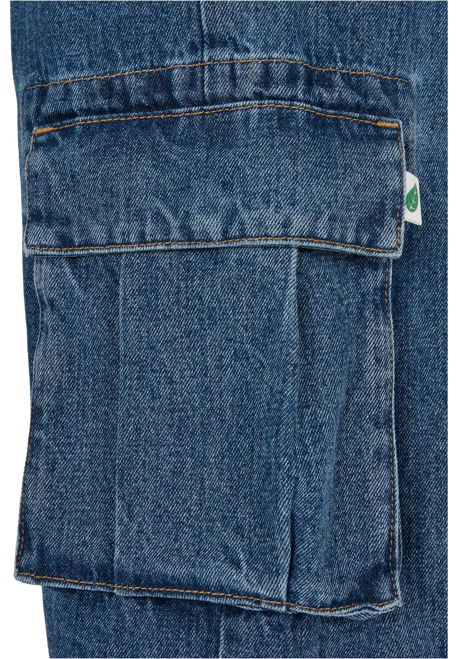 Organic Denim Cargo Shorts | mid indigo washed