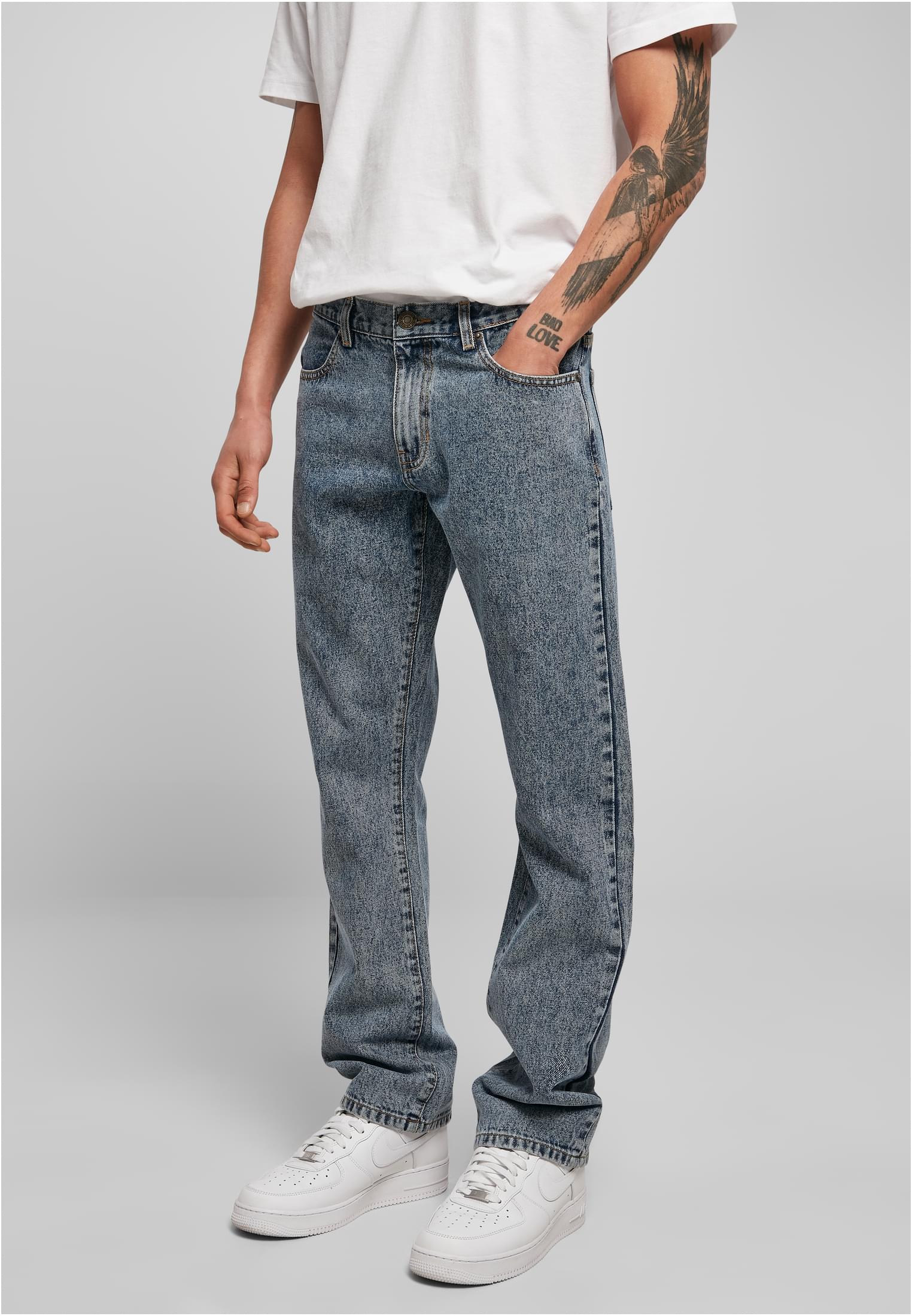 Organic Straight Leg Denim | light skyblue acid washed