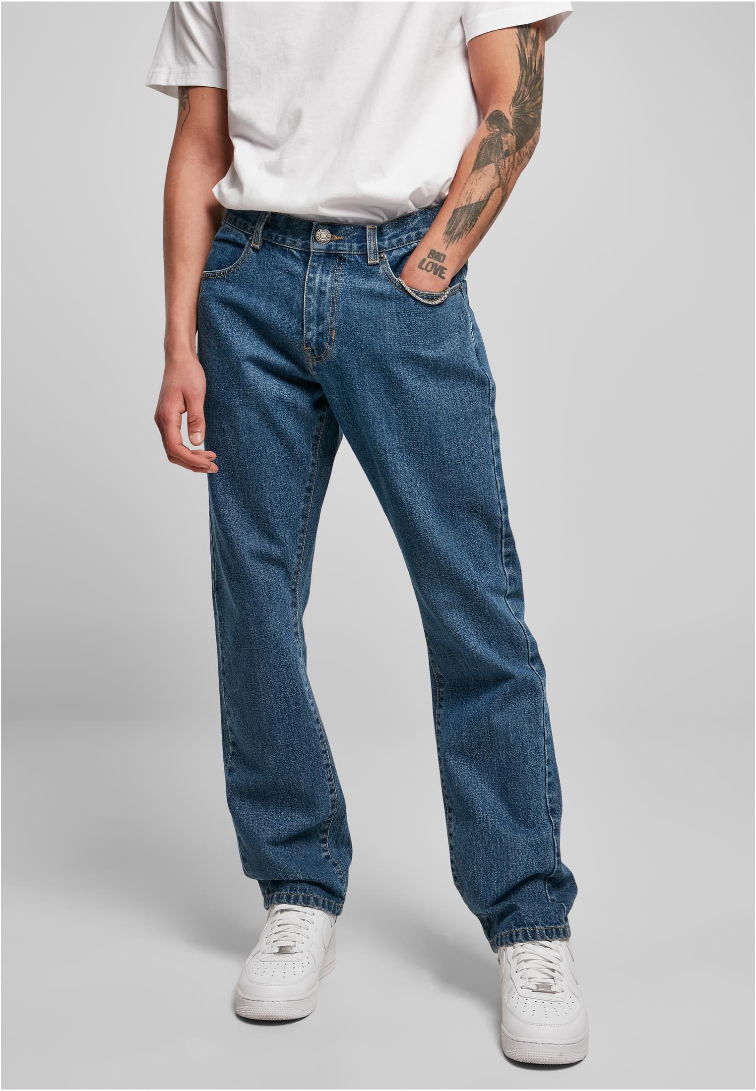 Organic Straight Leg Denim | mid indigo washed