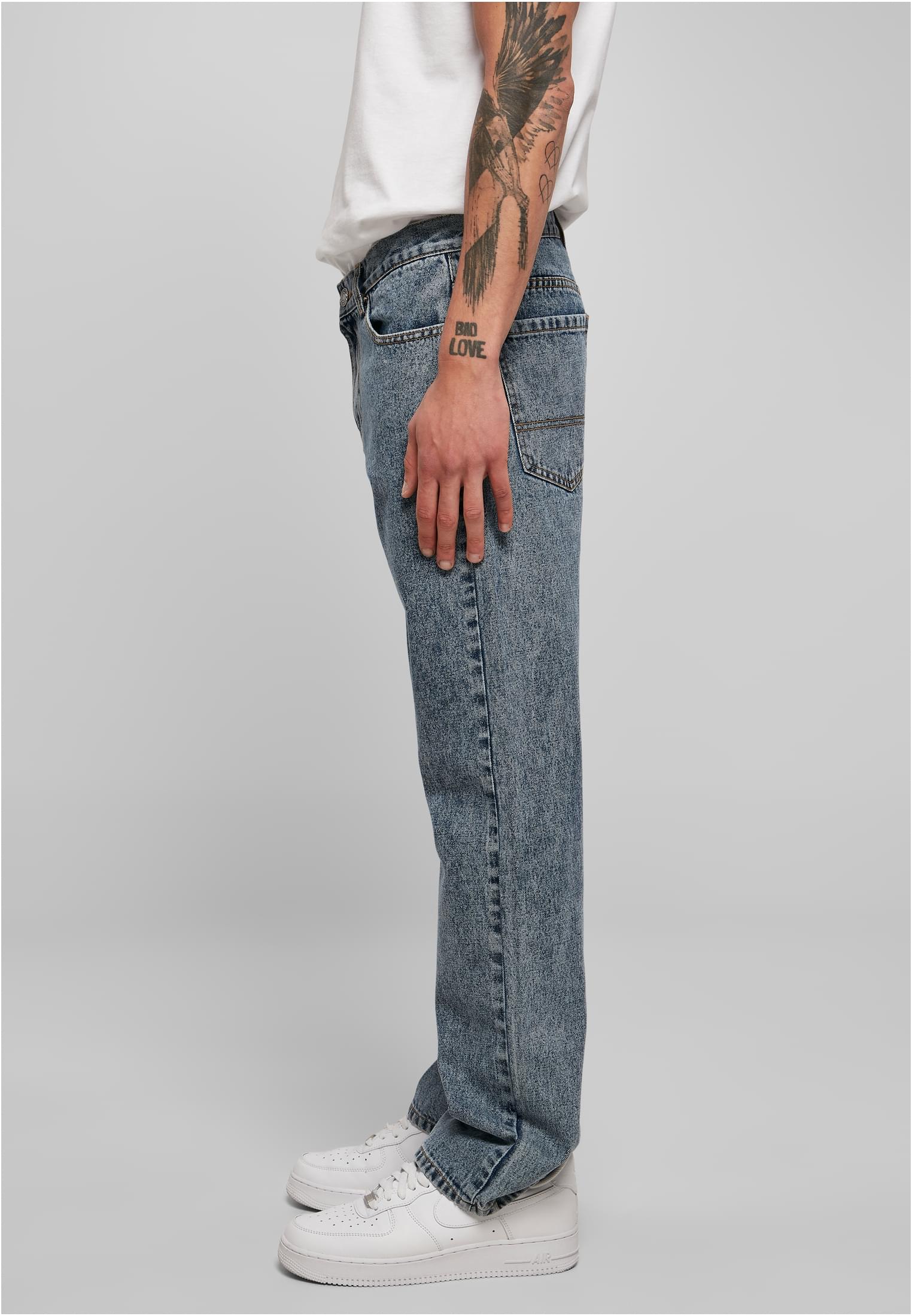 Organic Straight Leg Denim | light skyblue acid washed