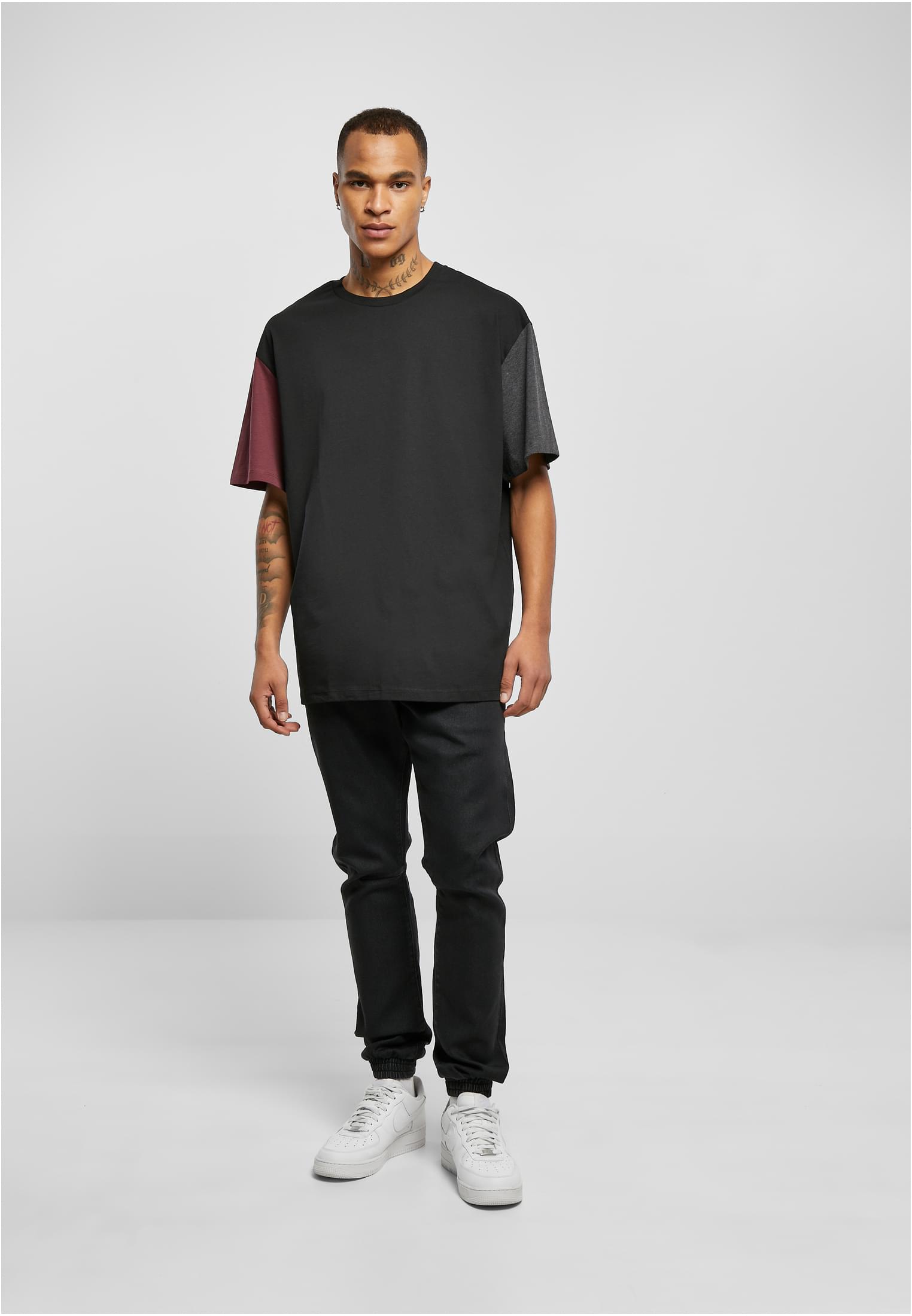 Organic Oversized Colorblock Tee | black