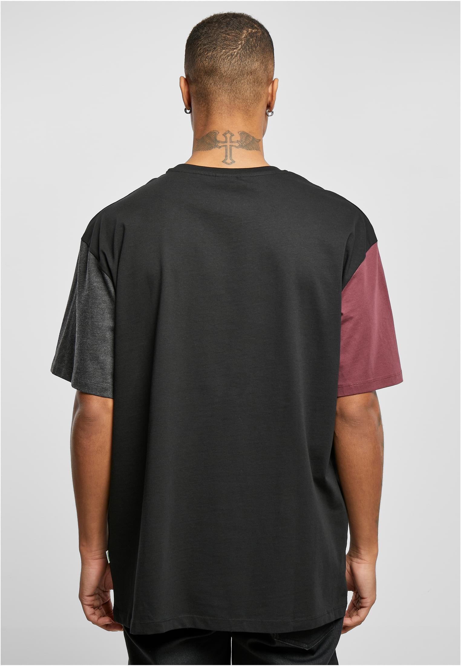 Organic Oversized Colorblock Tee | black