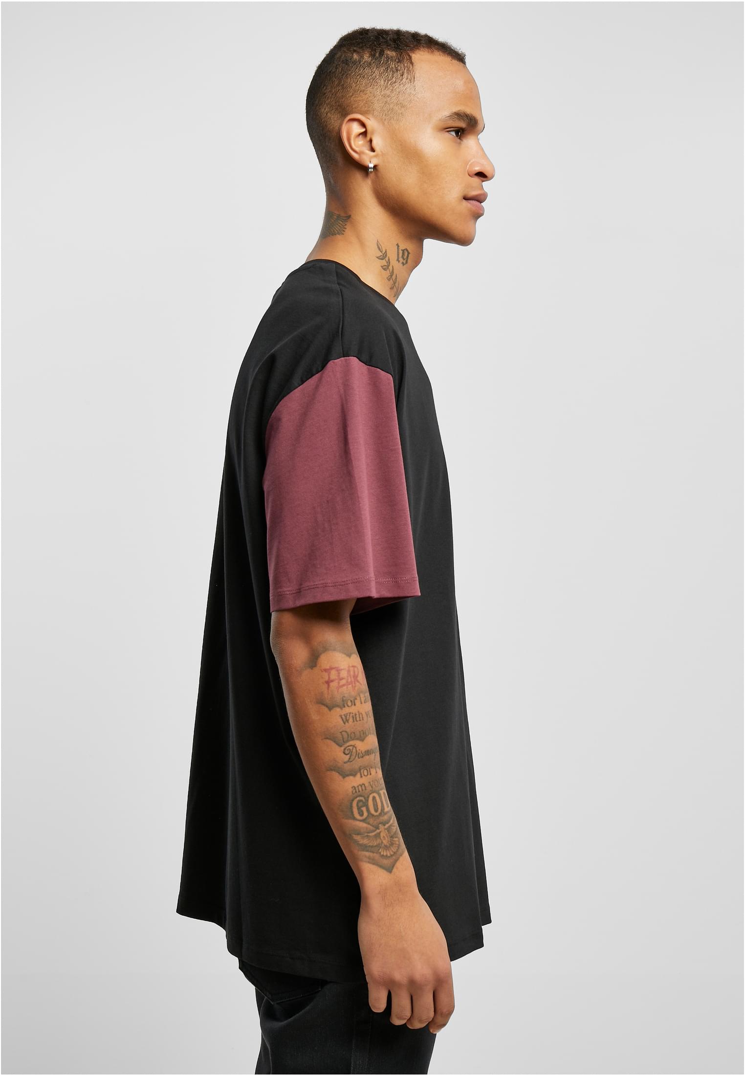 Organic Oversized Colorblock Tee | black