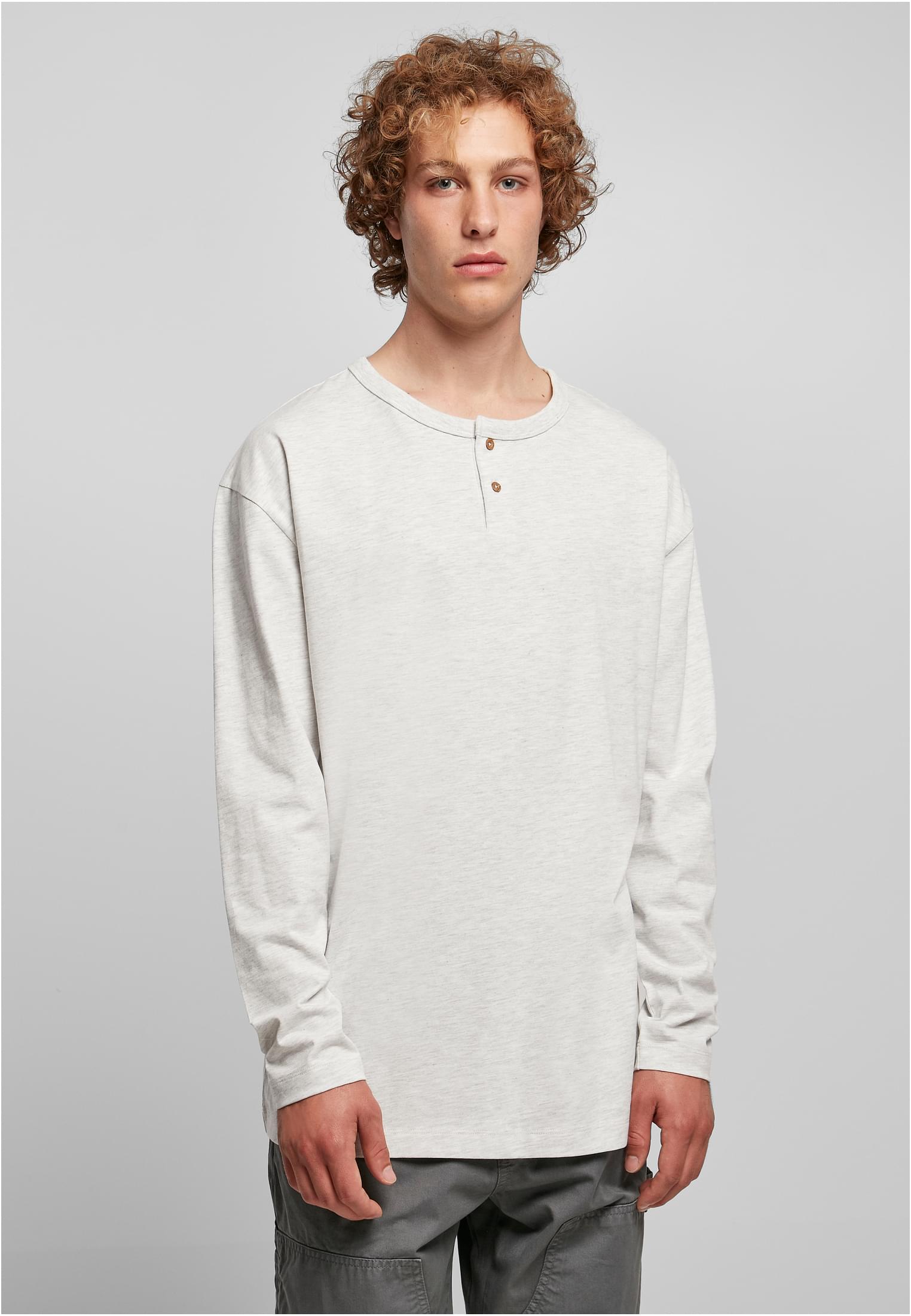 Organic Oversized Henley Longsleeve | lightgrey