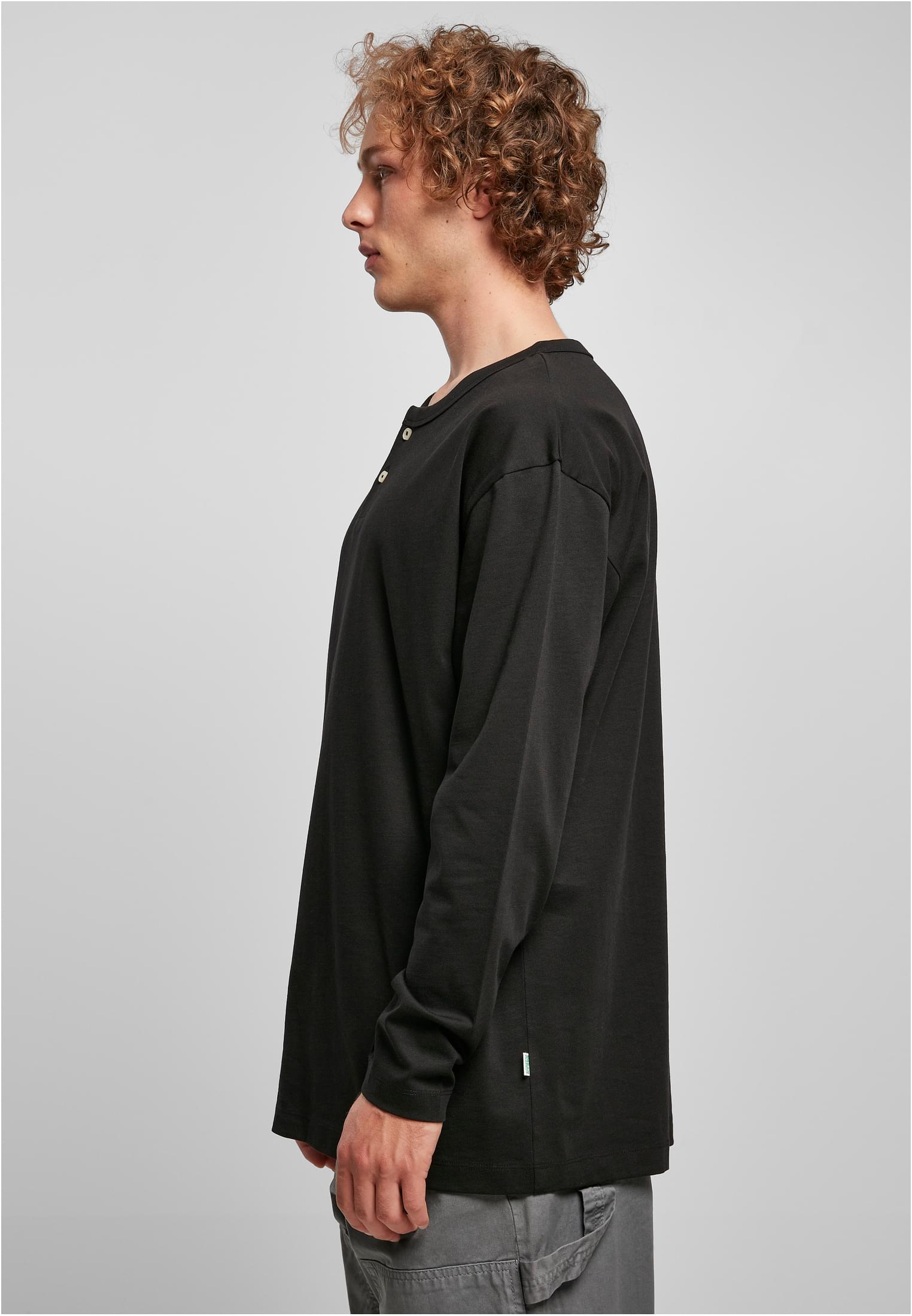 Organic Oversized Henley Longsleeve | black