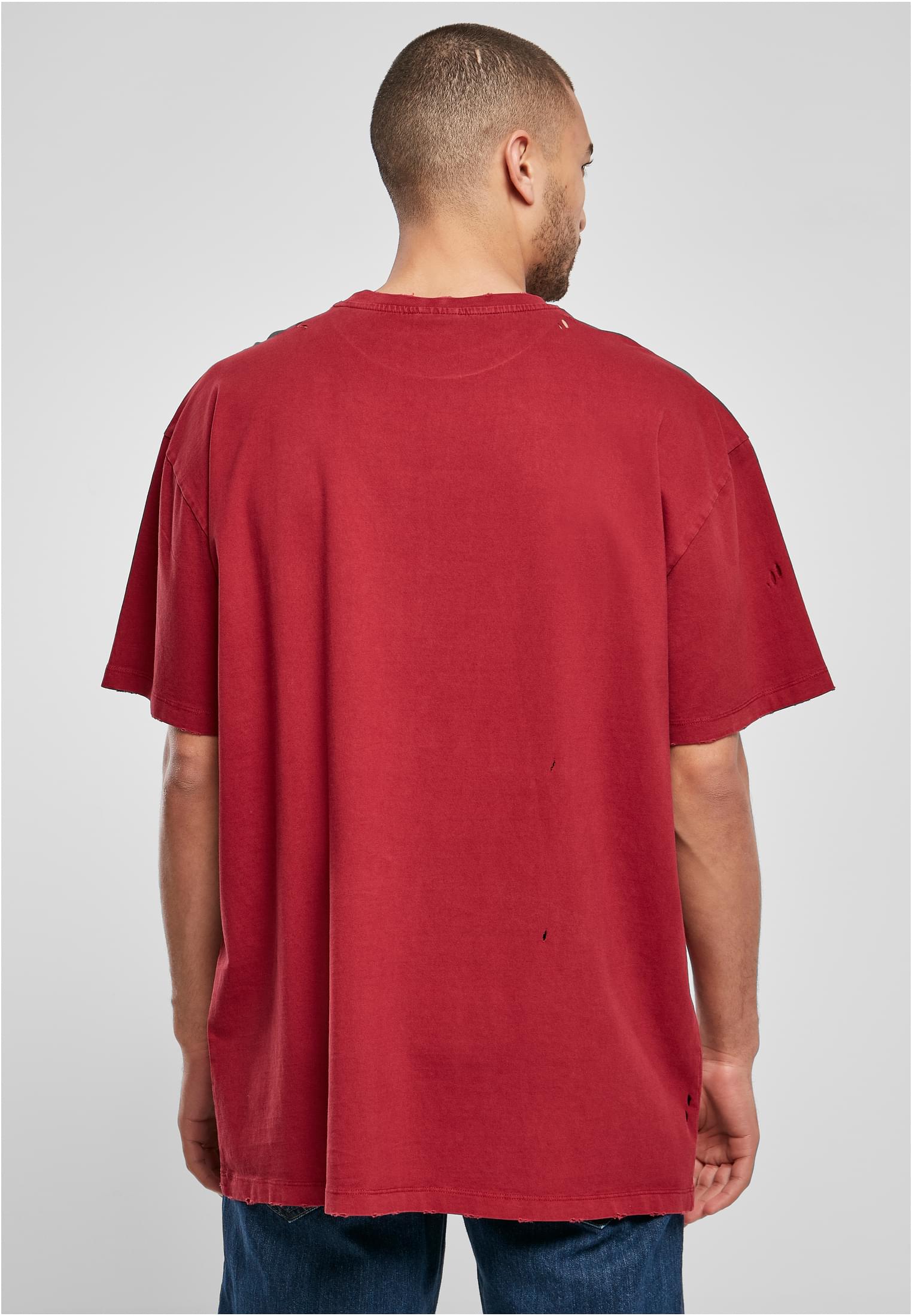 Oversized Distressed Tee | brickred