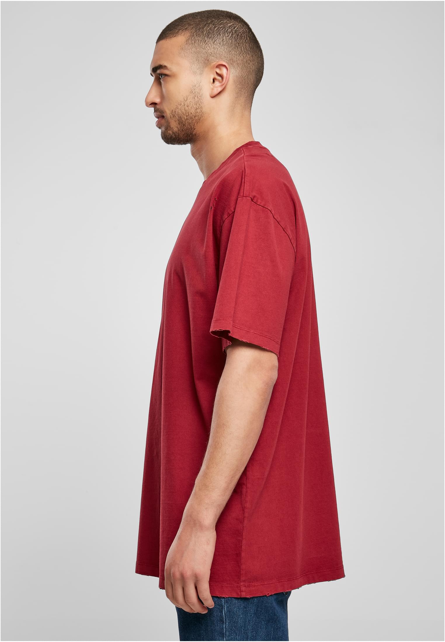 Oversized Distressed Tee | brickred