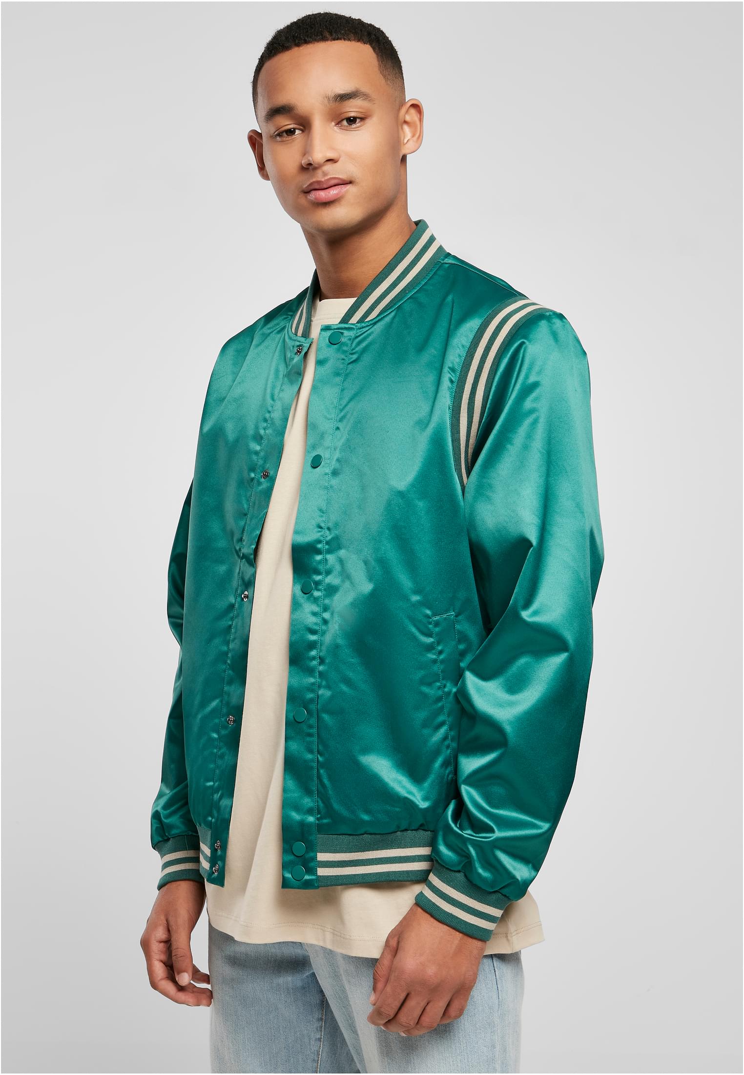 Satin College Jacket | green