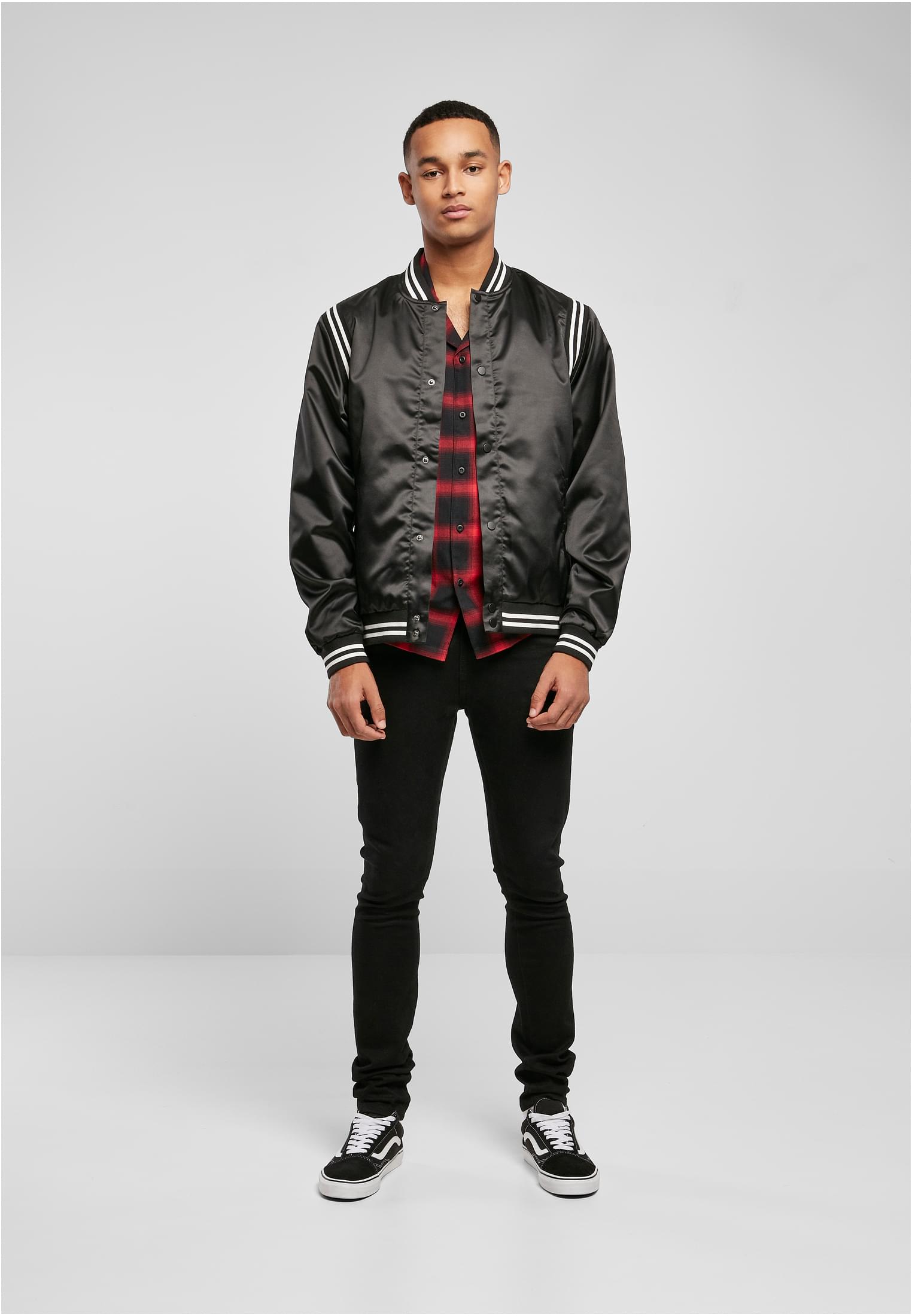 Satin College Jacket | black