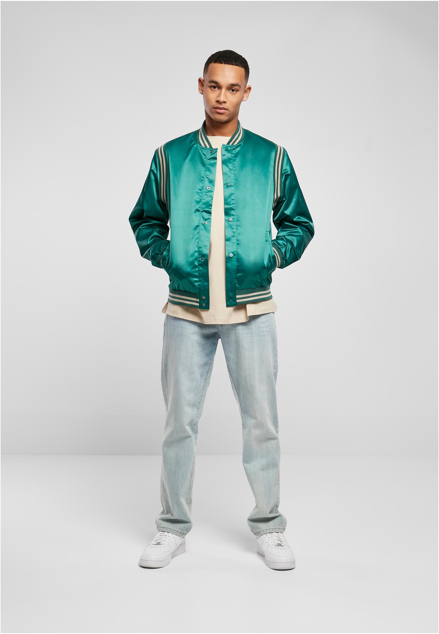 Satin College Jacket | green