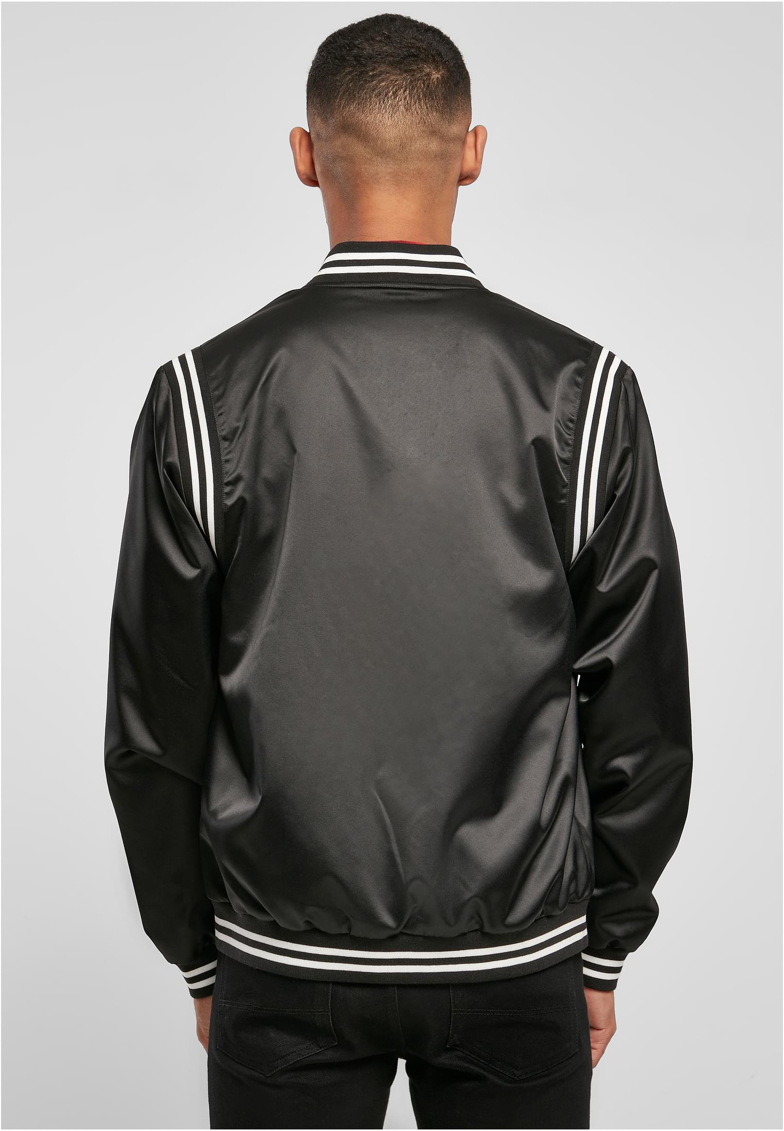 Satin College Jacket | black