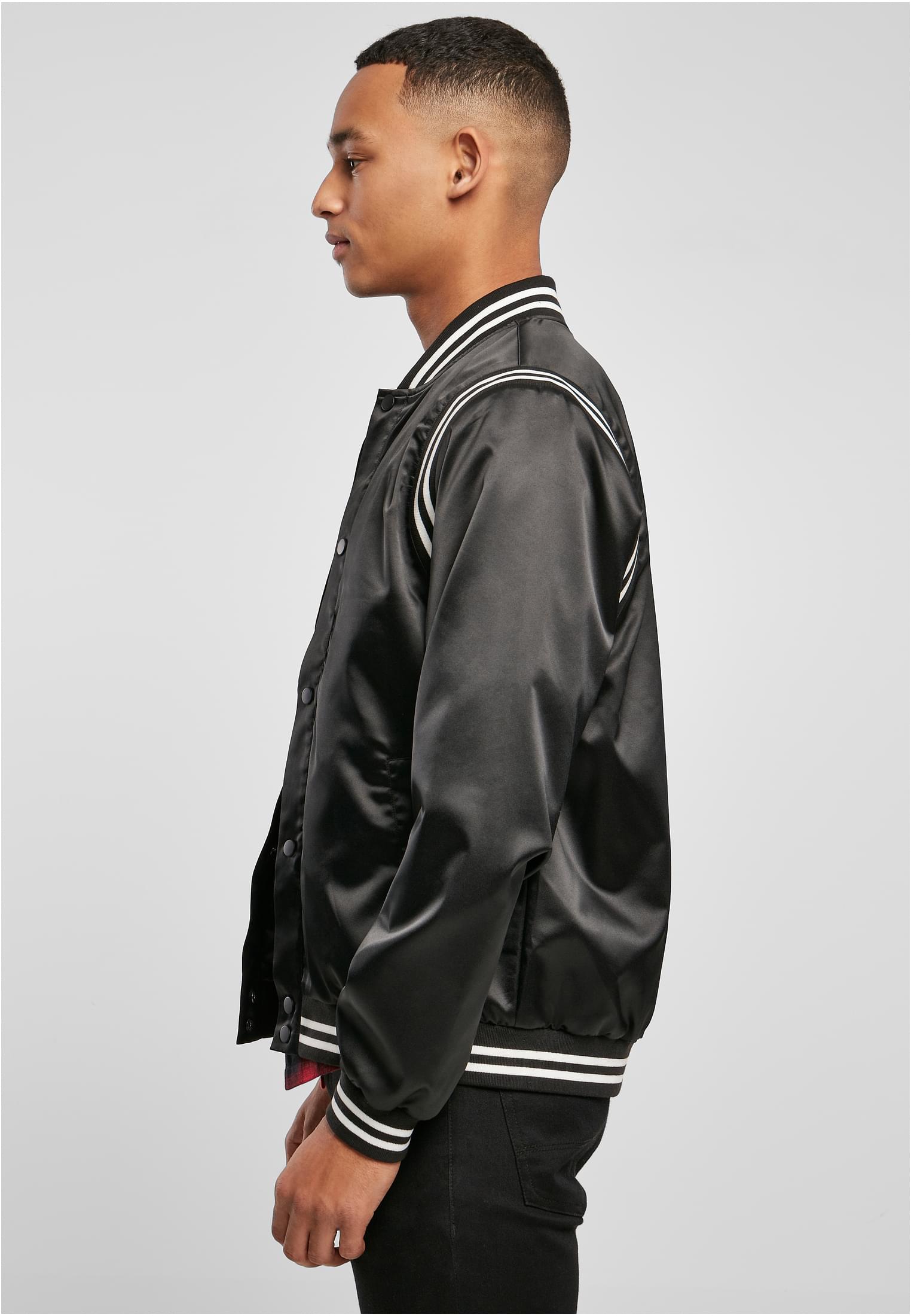 Satin College Jacket | black