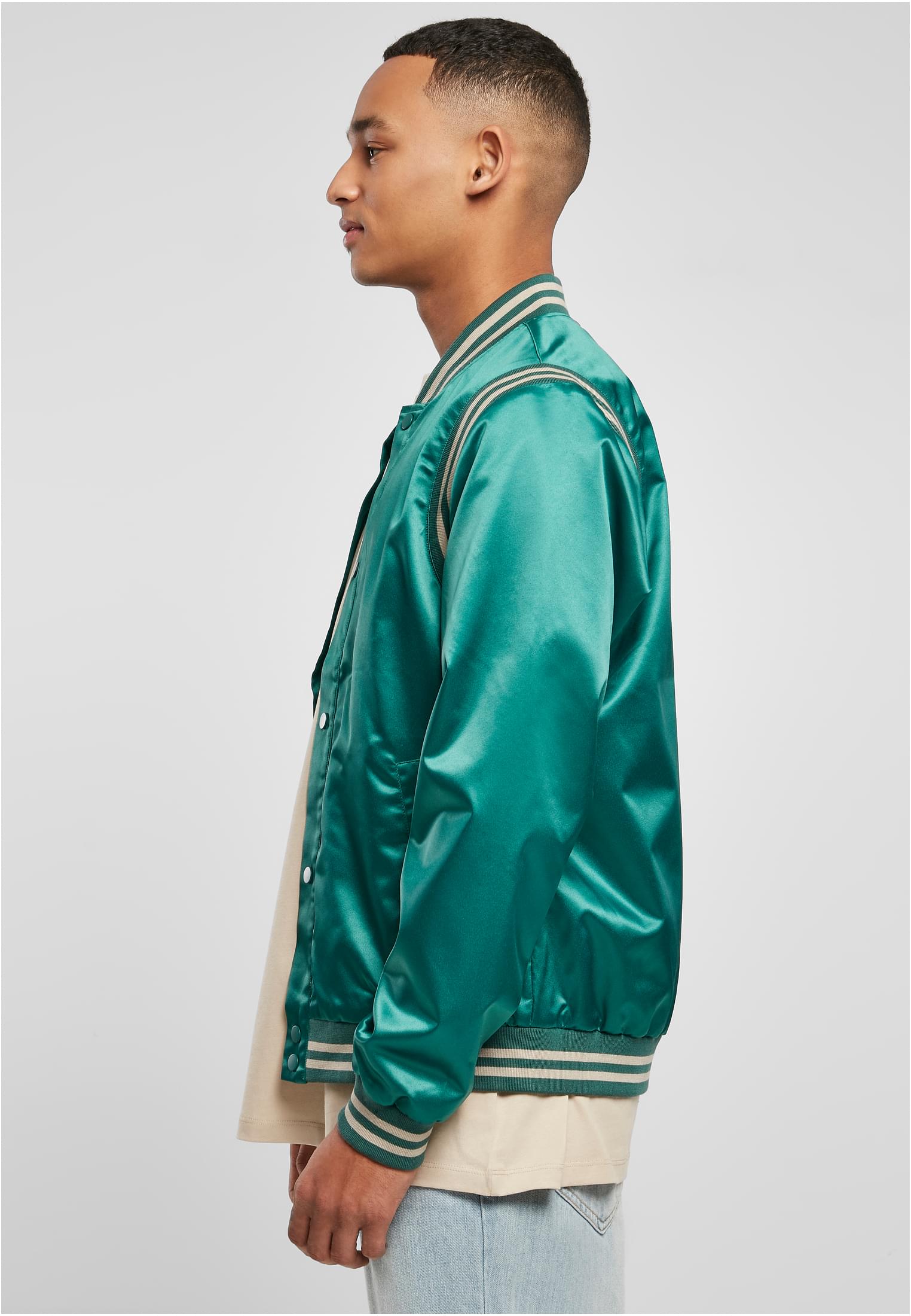 Satin College Jacket | green