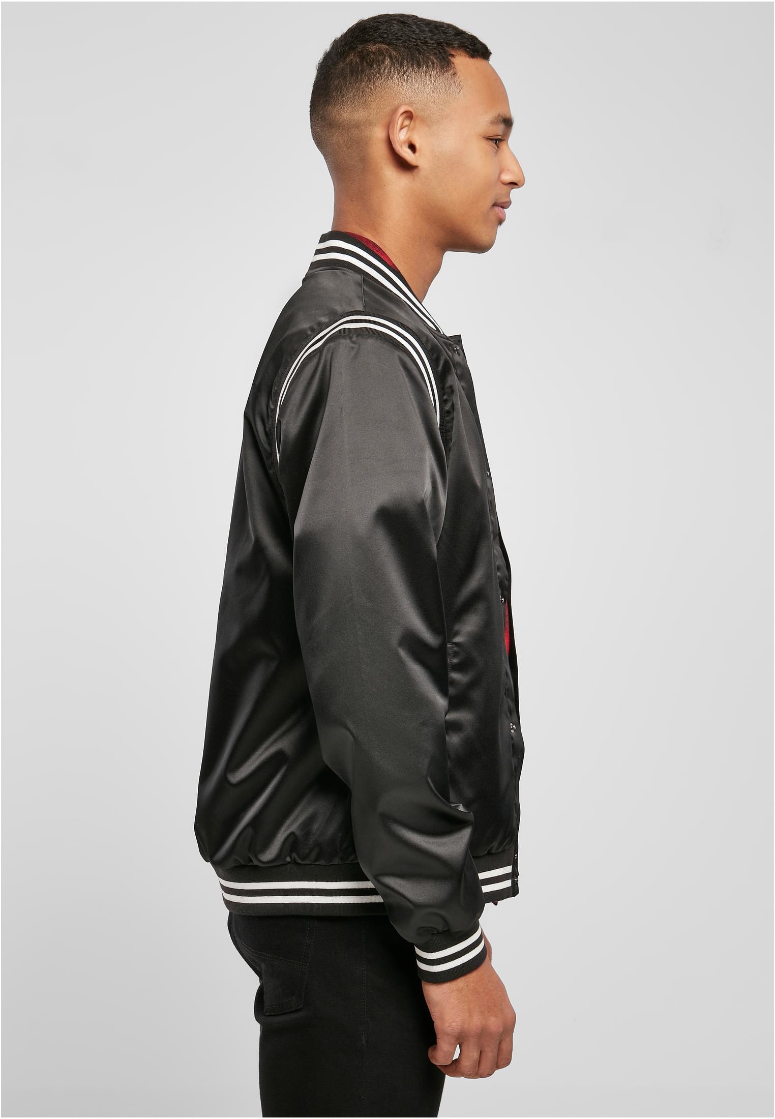 Satin College Jacket | black