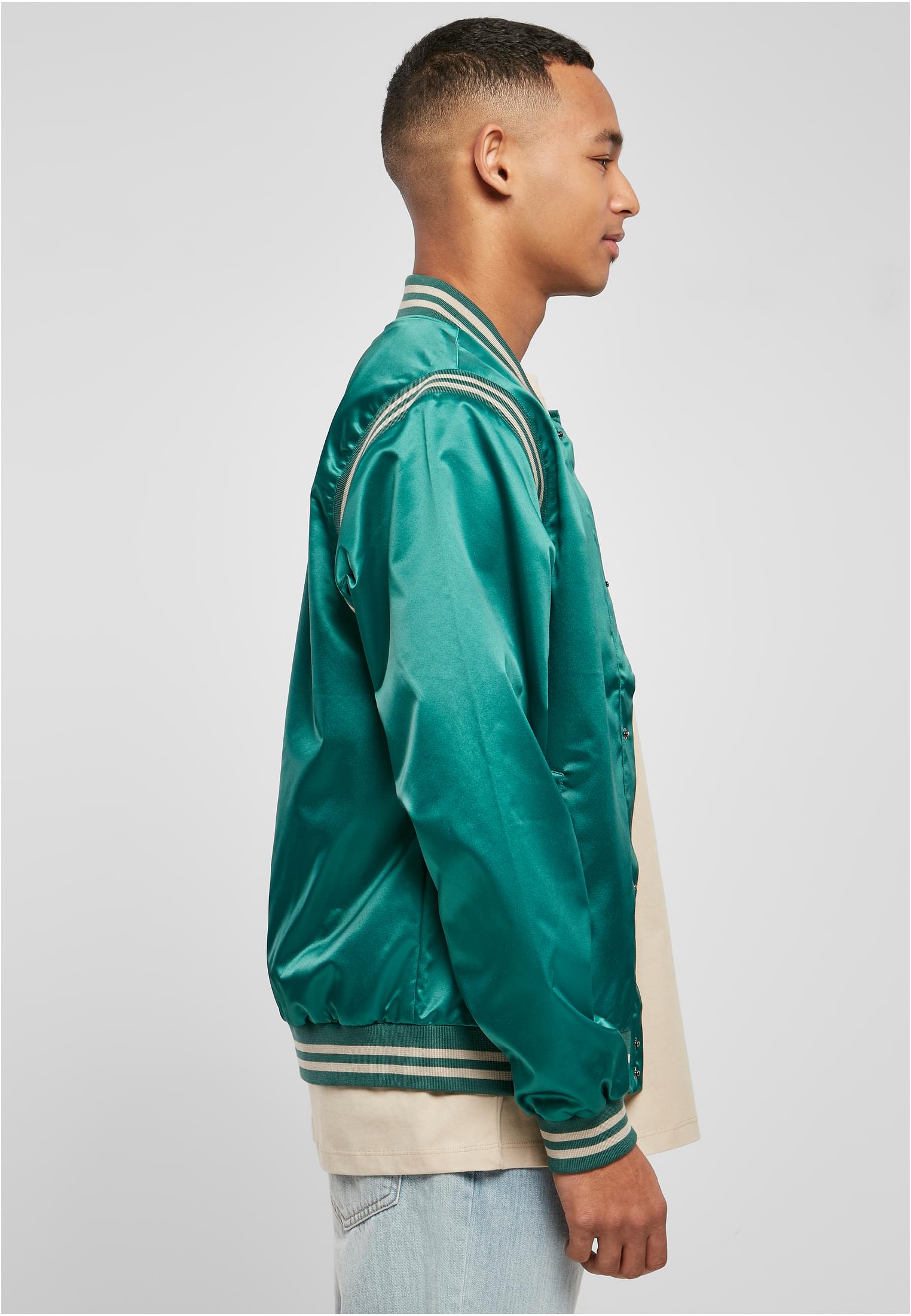 Satin College Jacket | green