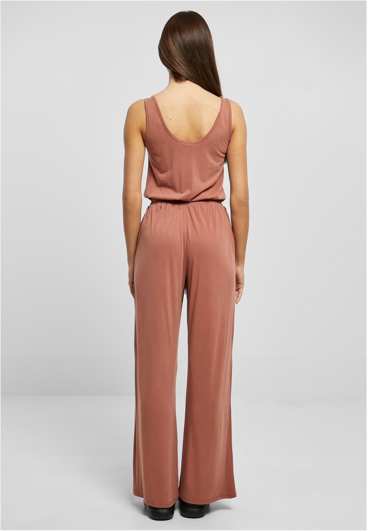 Ladies Long Sleevless Modal Jumpsuit | terracotta