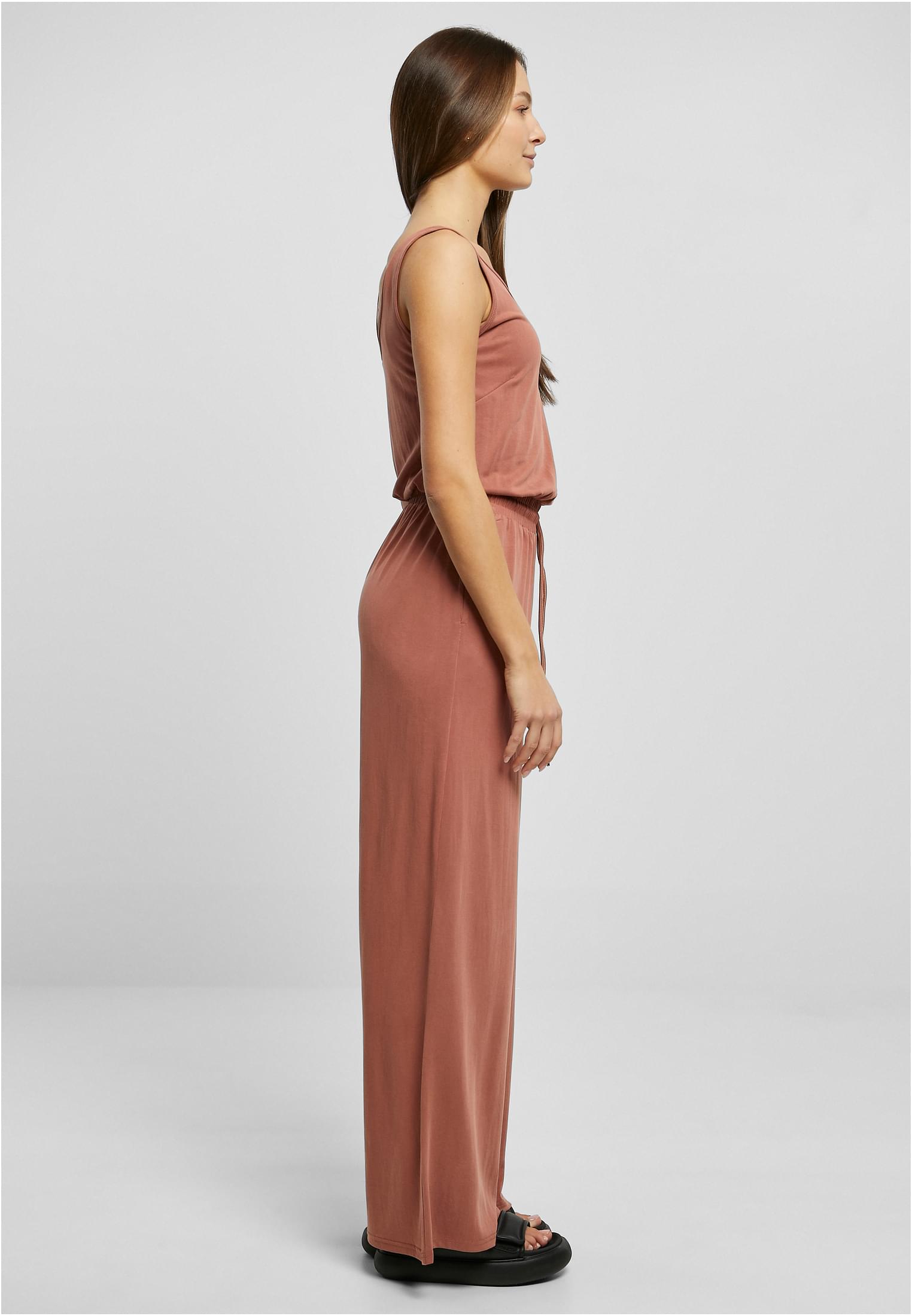 Ladies Long Sleevless Modal Jumpsuit | terracotta