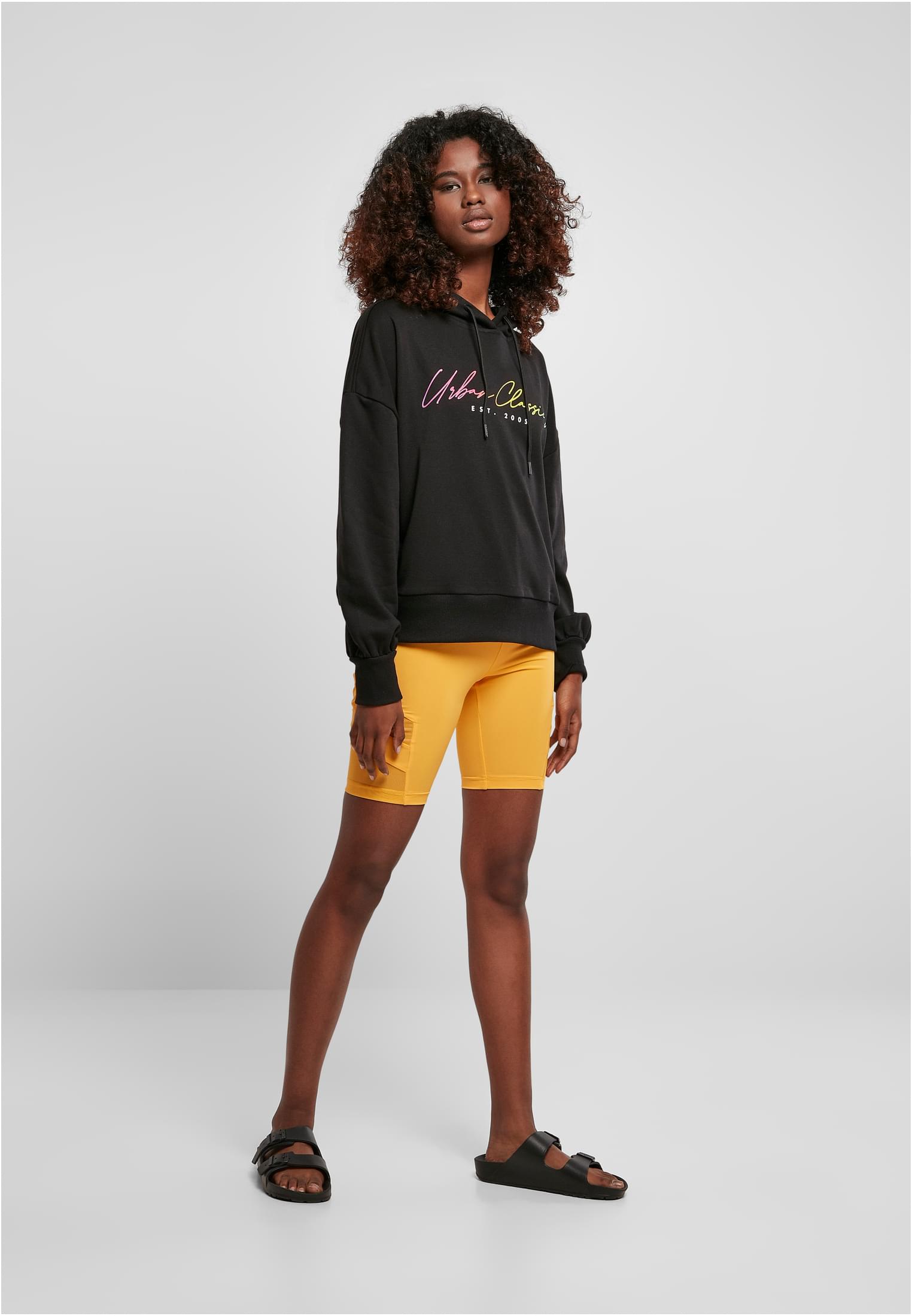 Ladies Oversized Rainbow Hoody | black