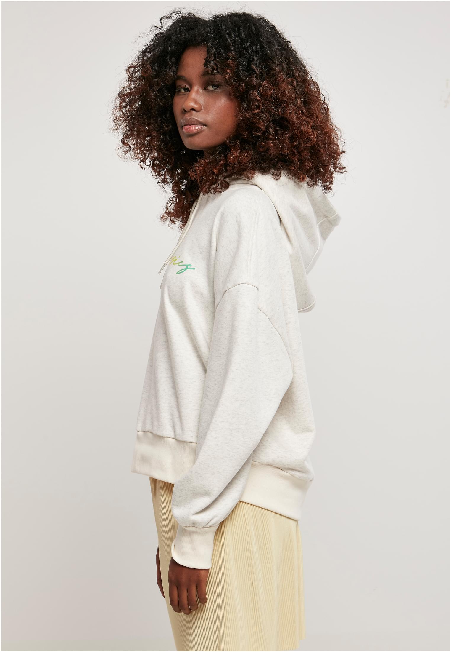 Ladies Oversized Rainbow Hoody | lightgrey