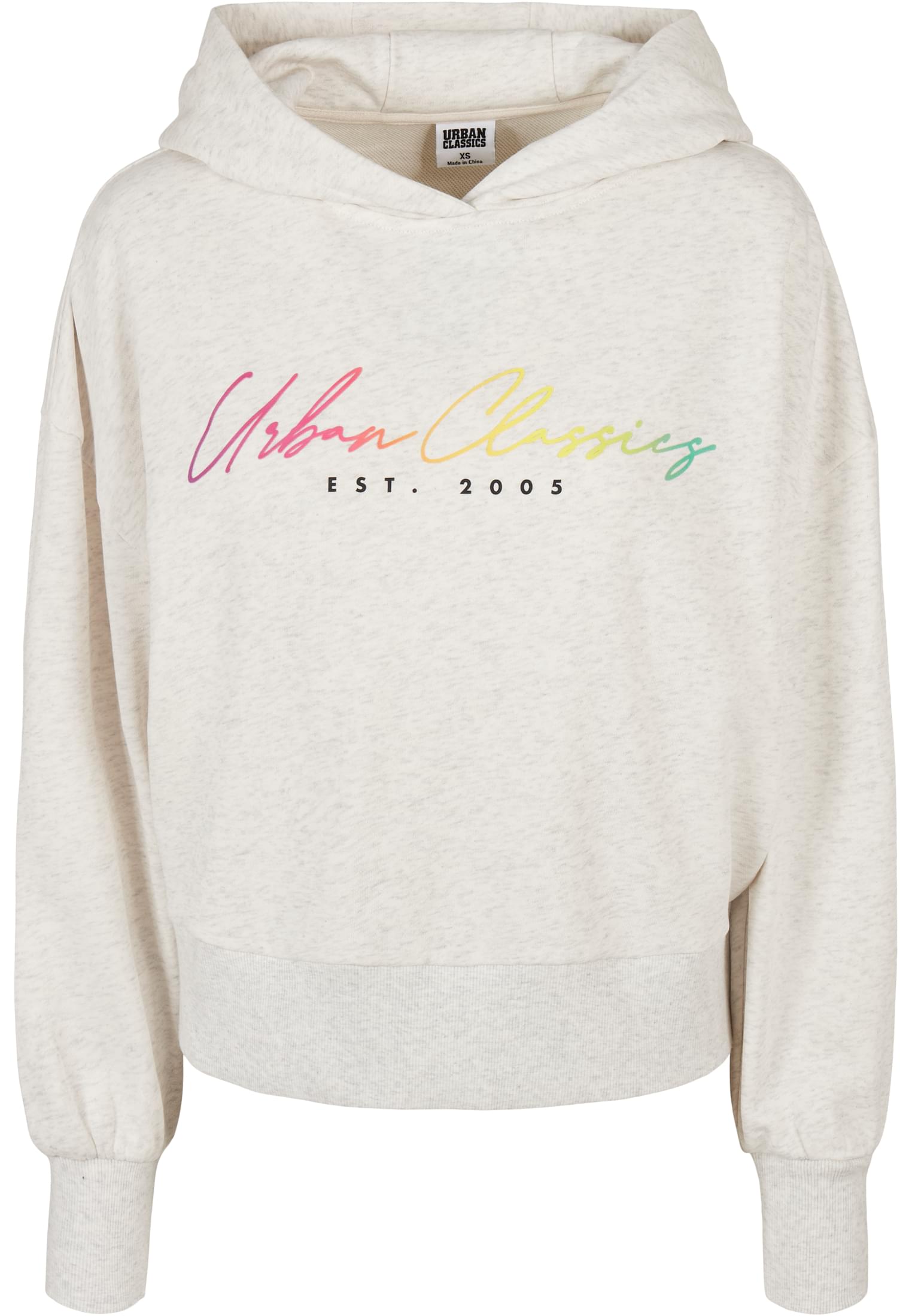 Ladies Oversized Rainbow Hoody | lightgrey