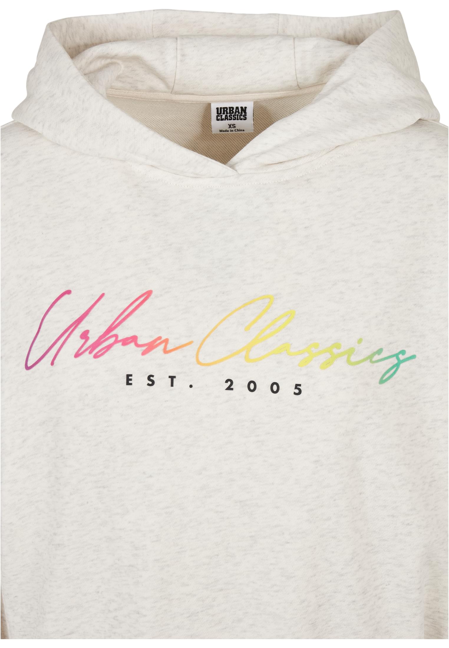 Ladies Oversized Rainbow Hoody | lightgrey