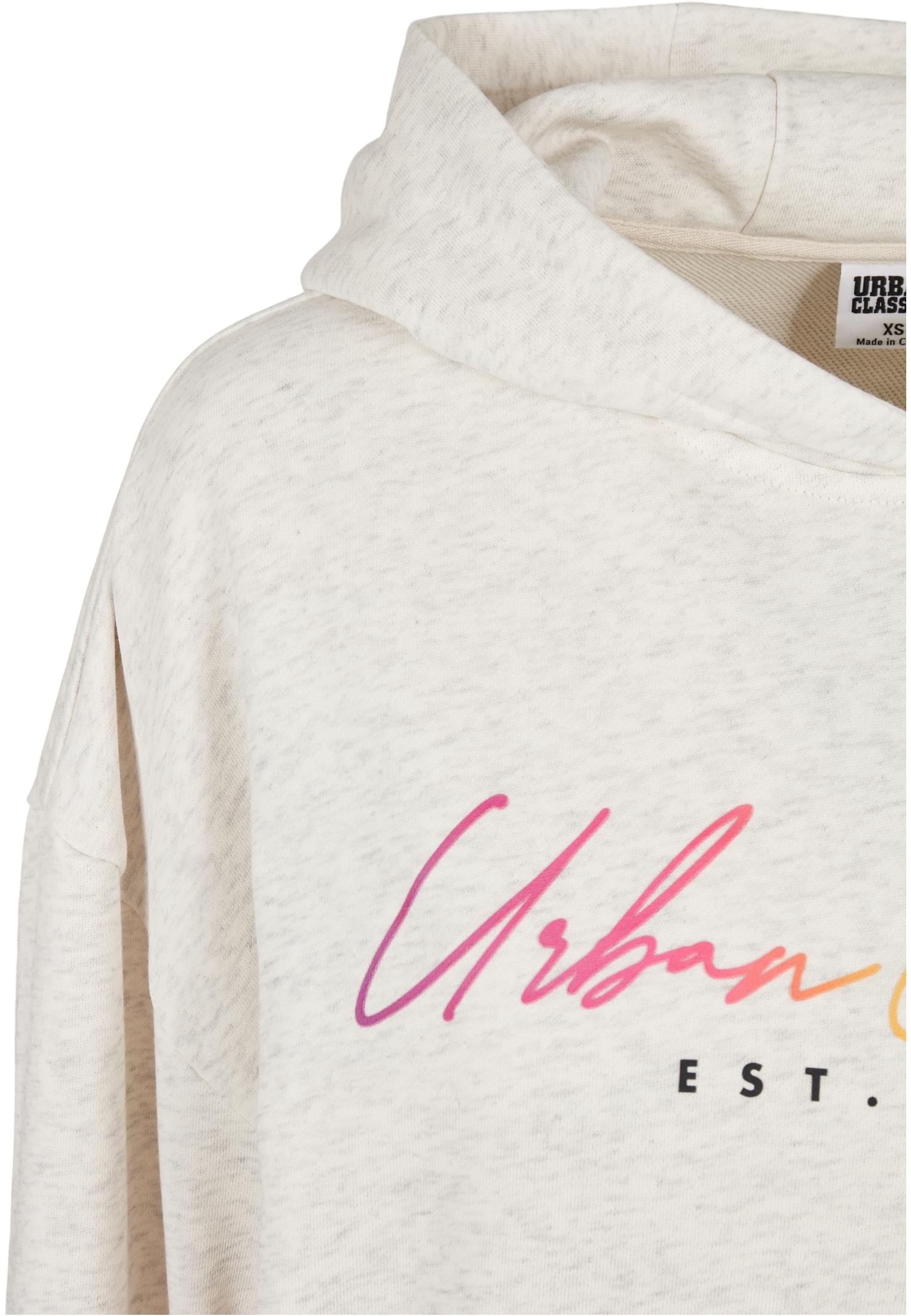 Ladies Oversized Rainbow Hoody | lightgrey