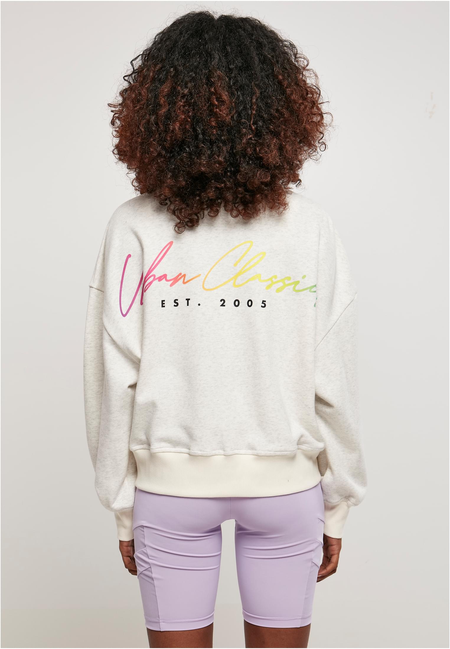 Ladies Oversized Rainbow Crewneck | lightgrey