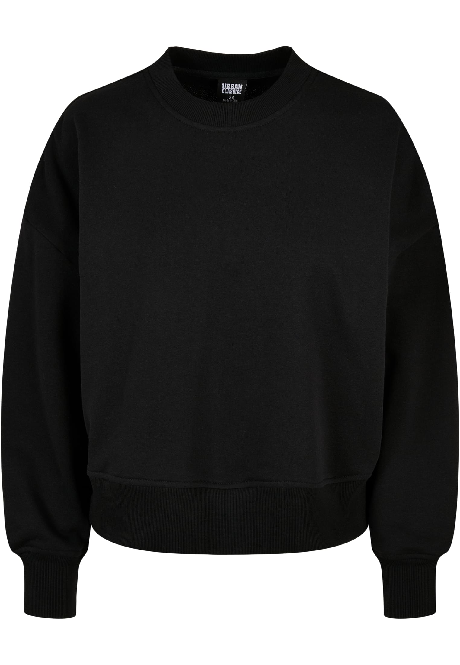 Ladies Oversized Rainbow Crewneck | black