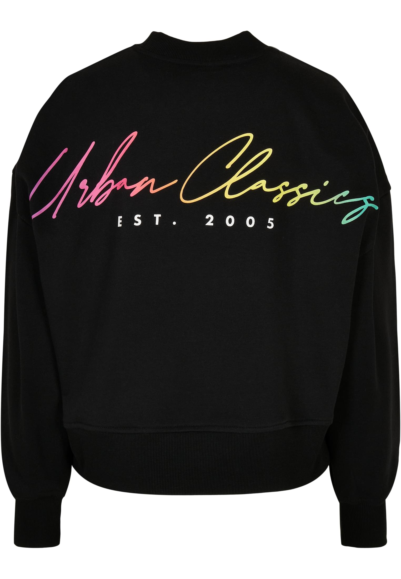 Ladies Oversized Rainbow Crewneck | black