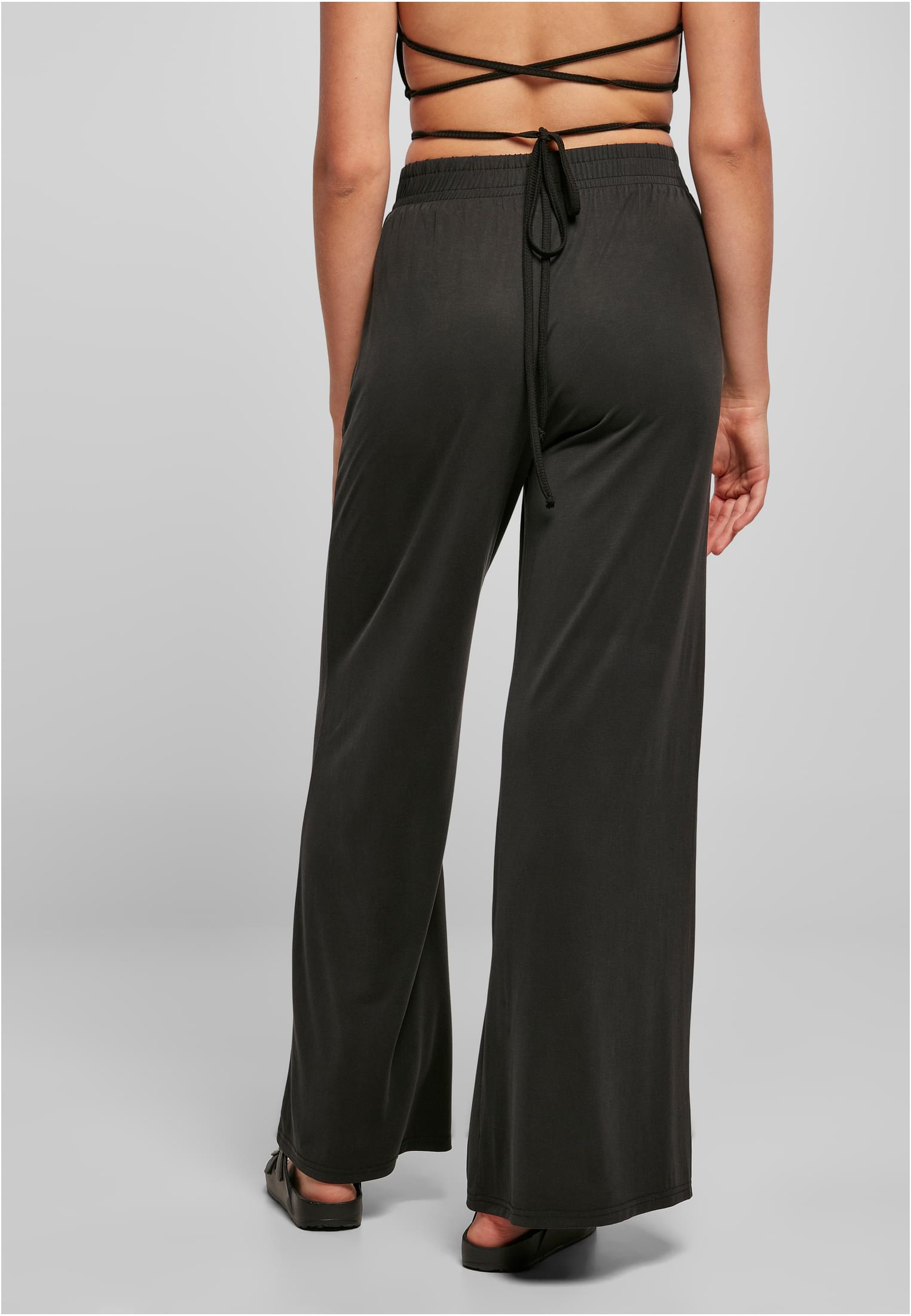 Ladies Modal Wide Leg Pants | black