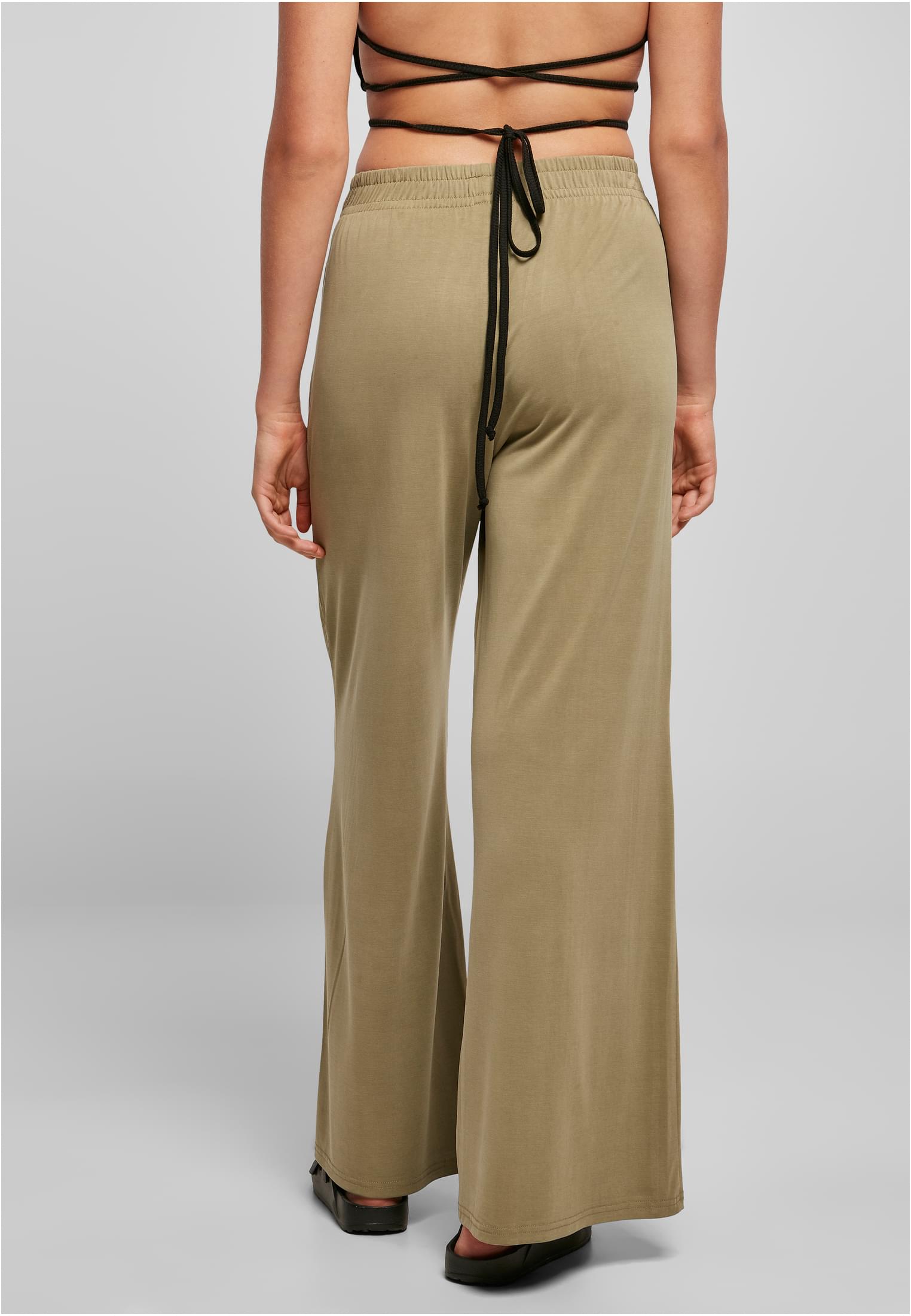 Ladies Modal Wide Leg Pants | khaki