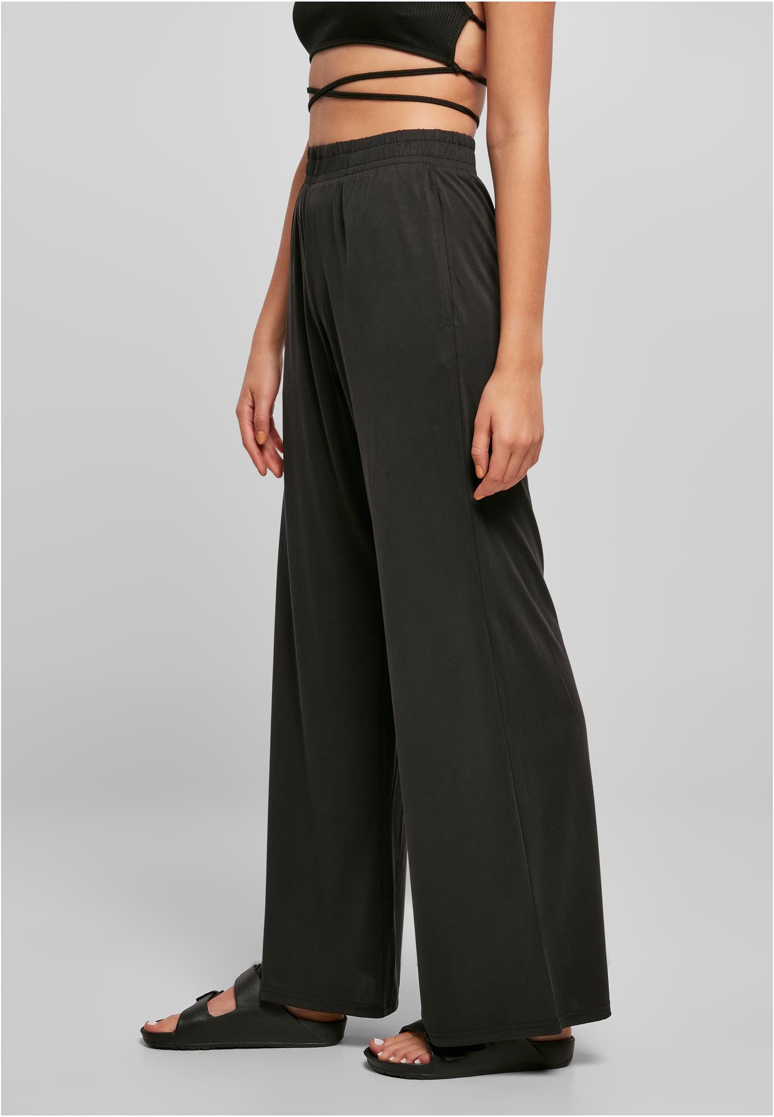 Ladies Modal Wide Leg Pants | black