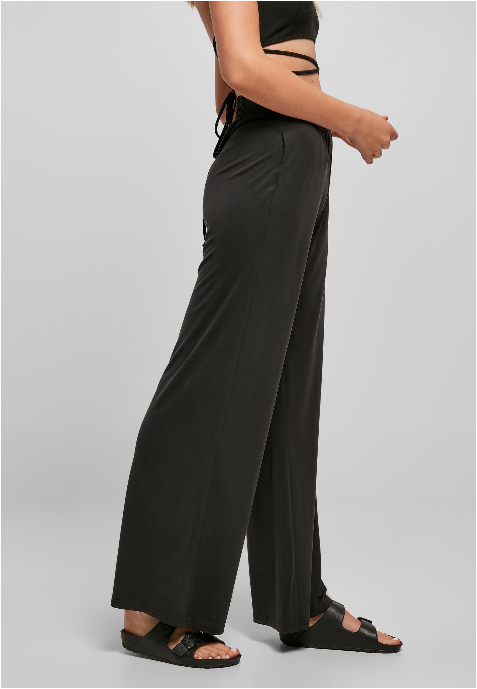 Ladies Modal Wide Leg Pants | black