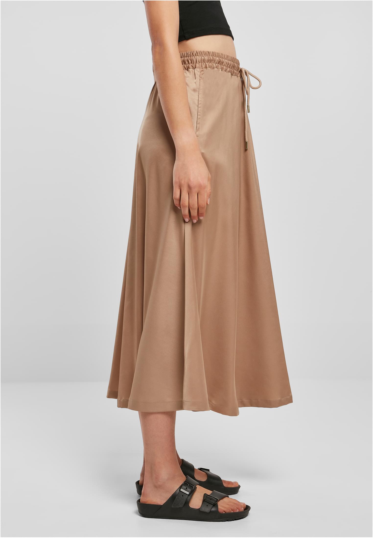 Ladies Satin Midi Skirt | softtaupe