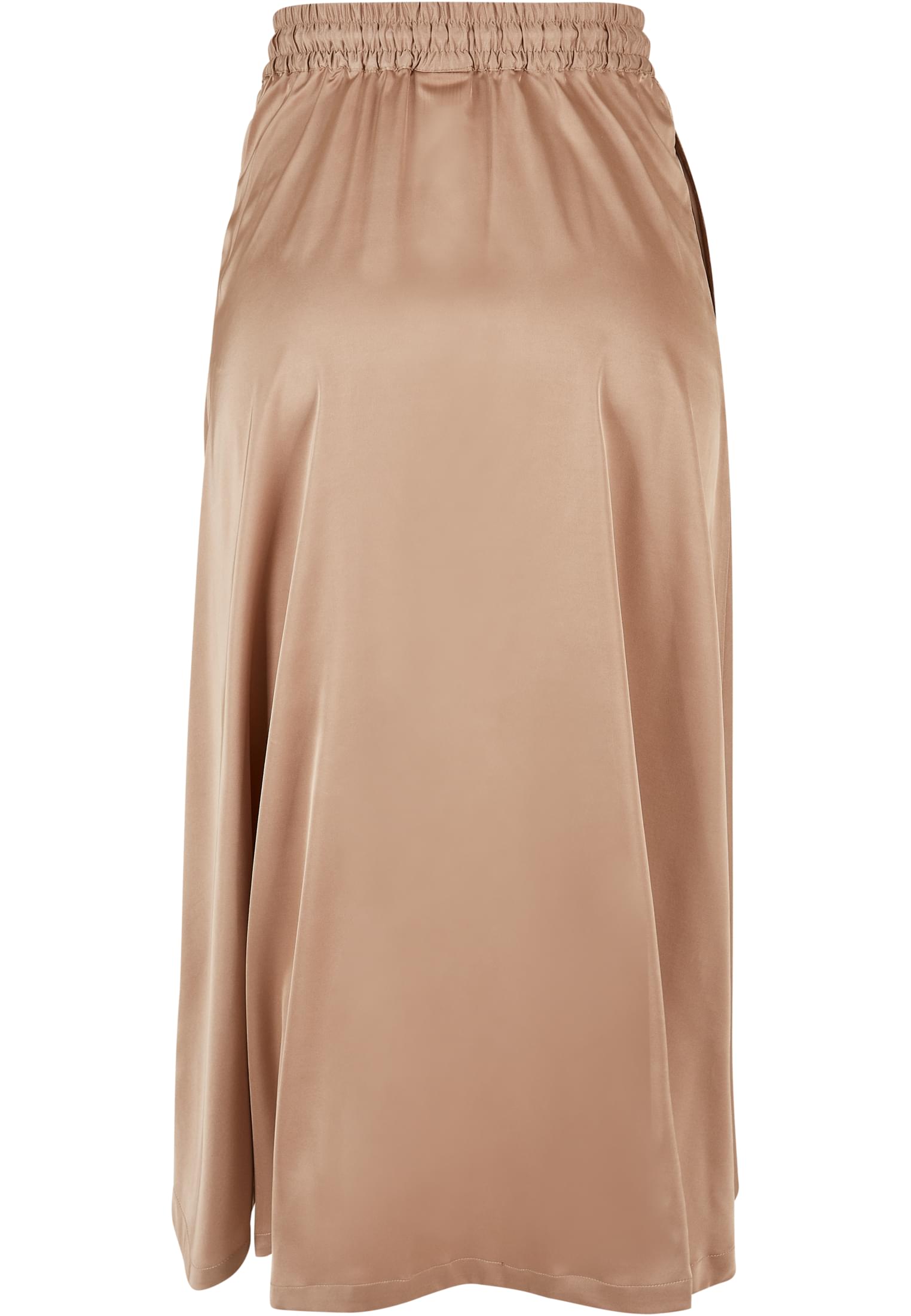 Ladies Satin Midi Skirt | softtaupe