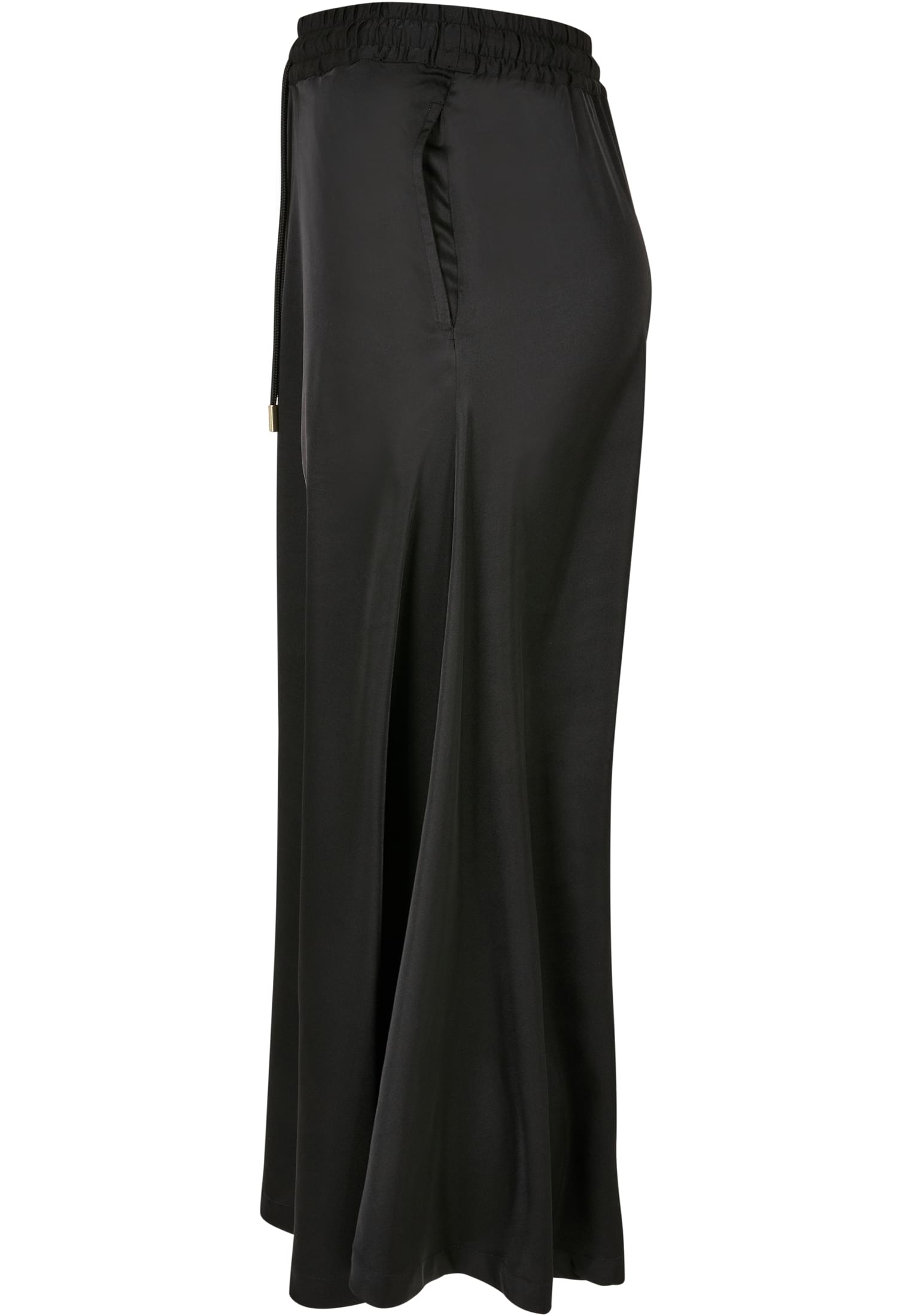 Ladies Satin Midi Skirt | black