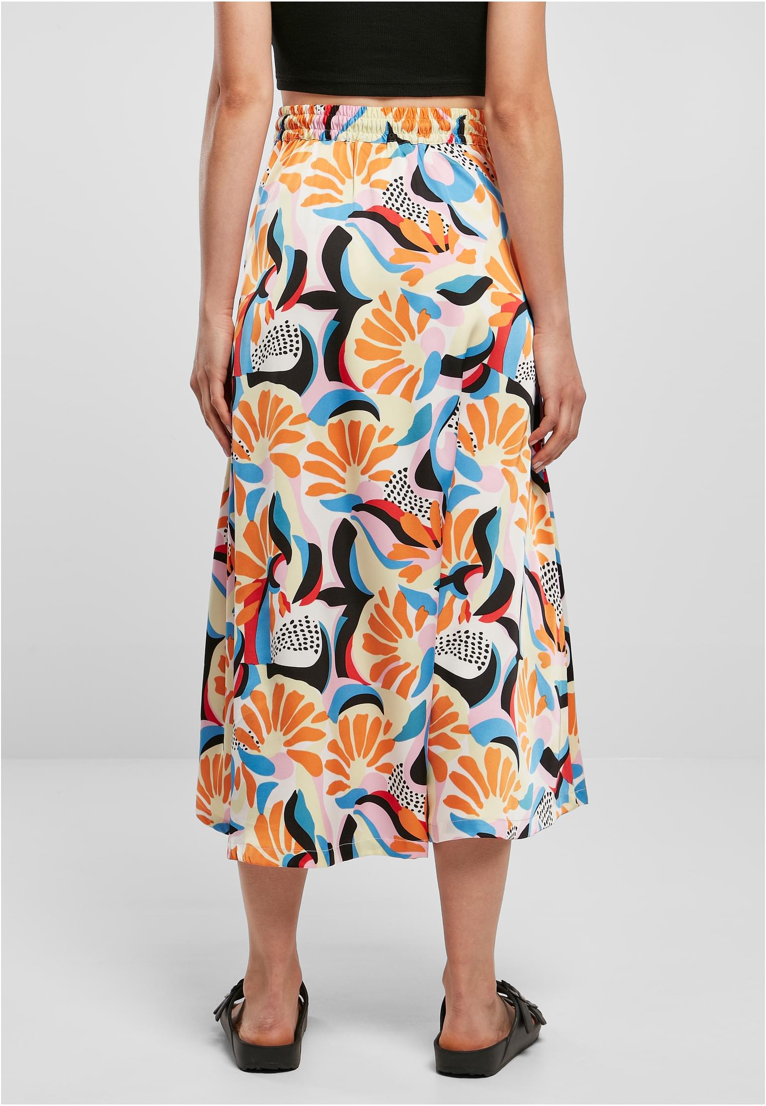 Ladies AOP Satin Midi Skirt | magicmangoabstract