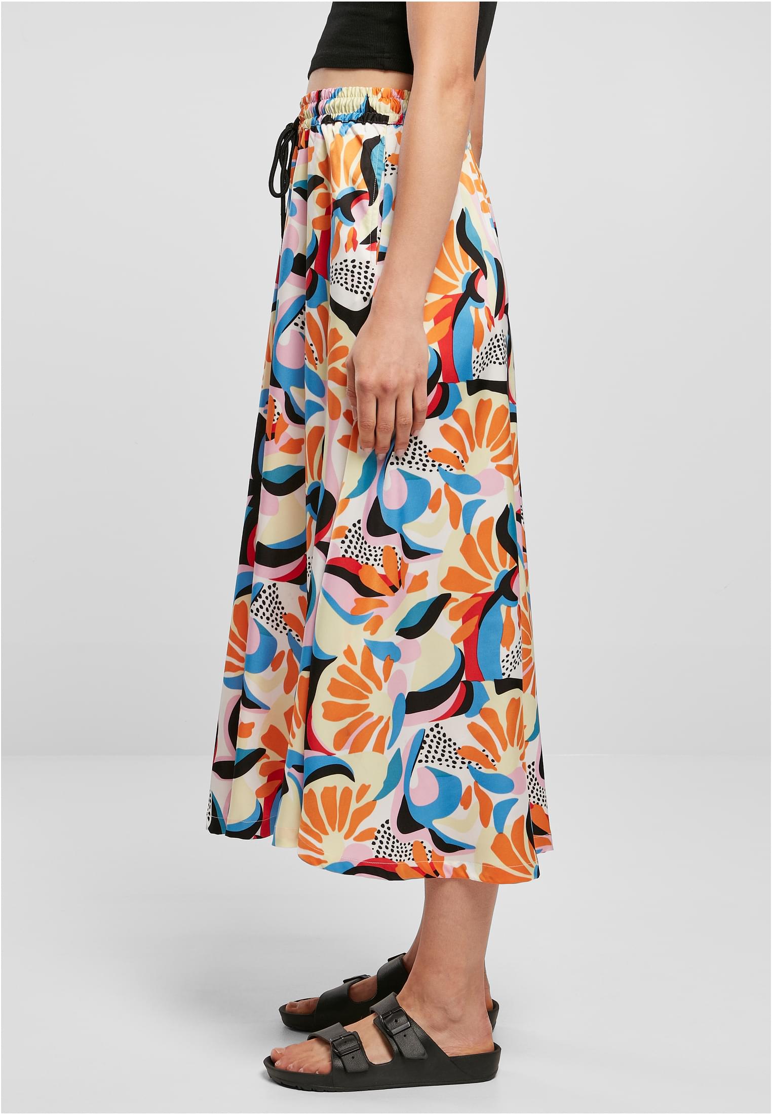 Ladies AOP Satin Midi Skirt | magicmangoabstract