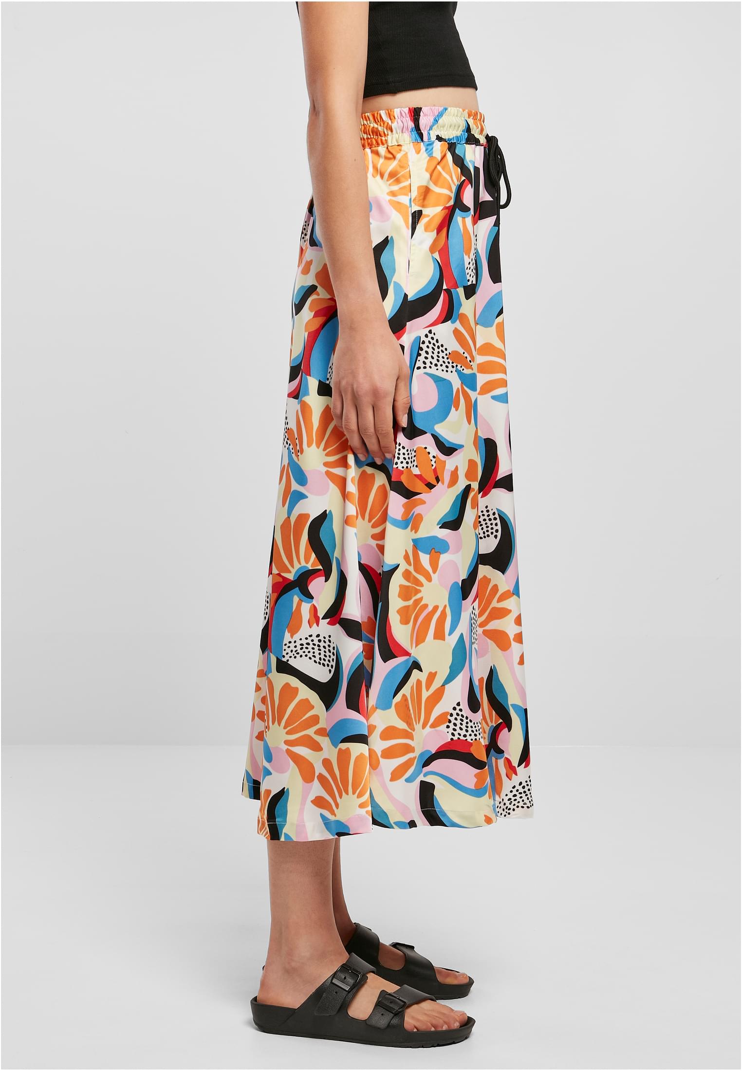 Ladies AOP Satin Midi Skirt | magicmangoabstract