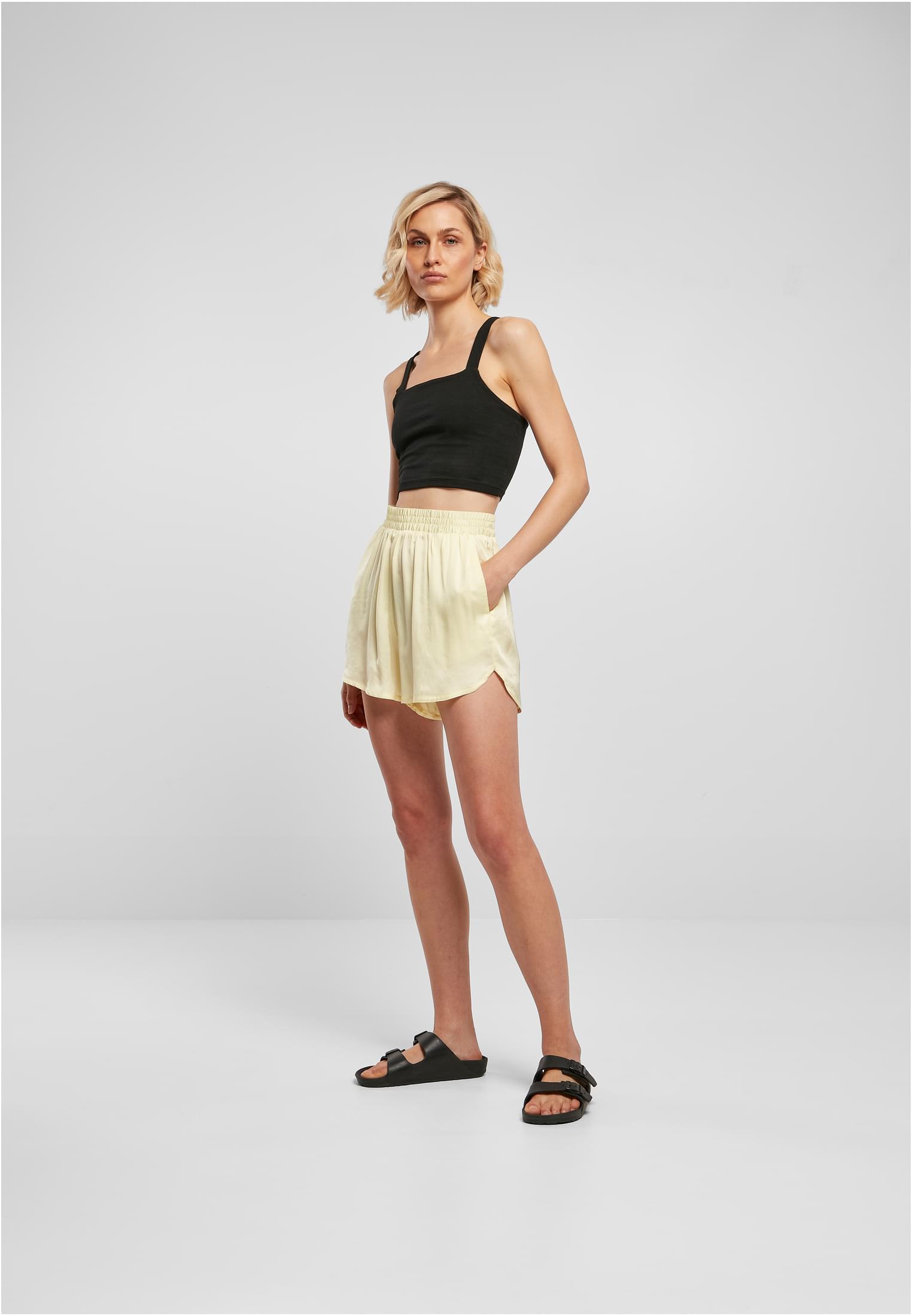 Ladies Viscose Satin Resort Shorts | softyellow