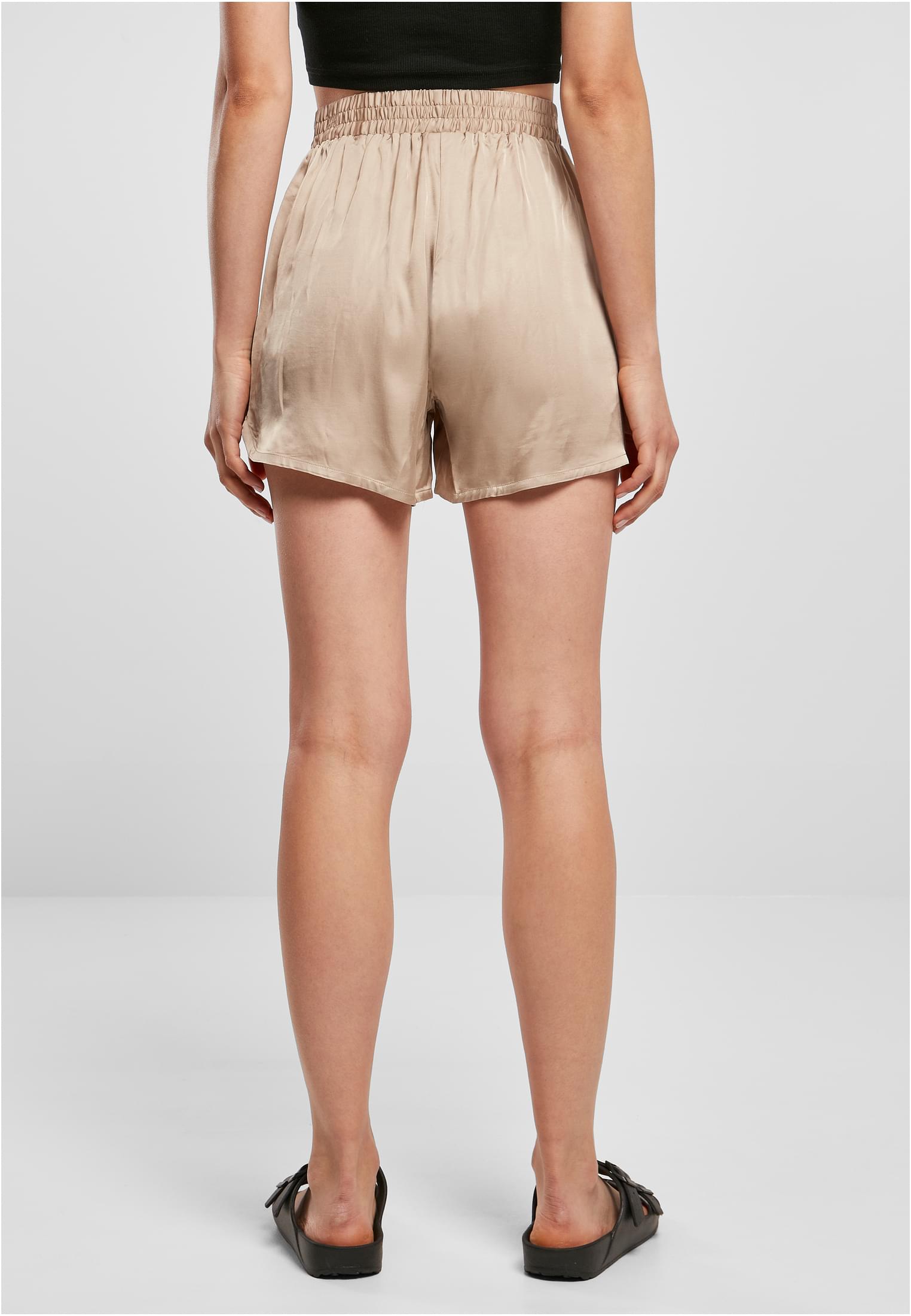 Ladies Viscose Satin Resort Shorts | softtaupe