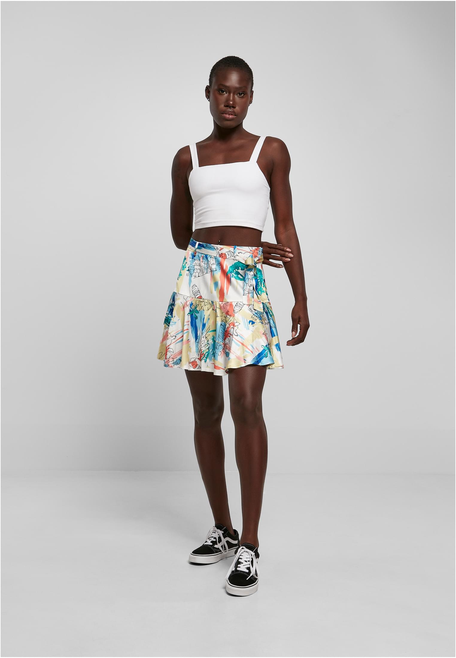 Ladies AOP Satin Mini Skirt | softyellowvacation