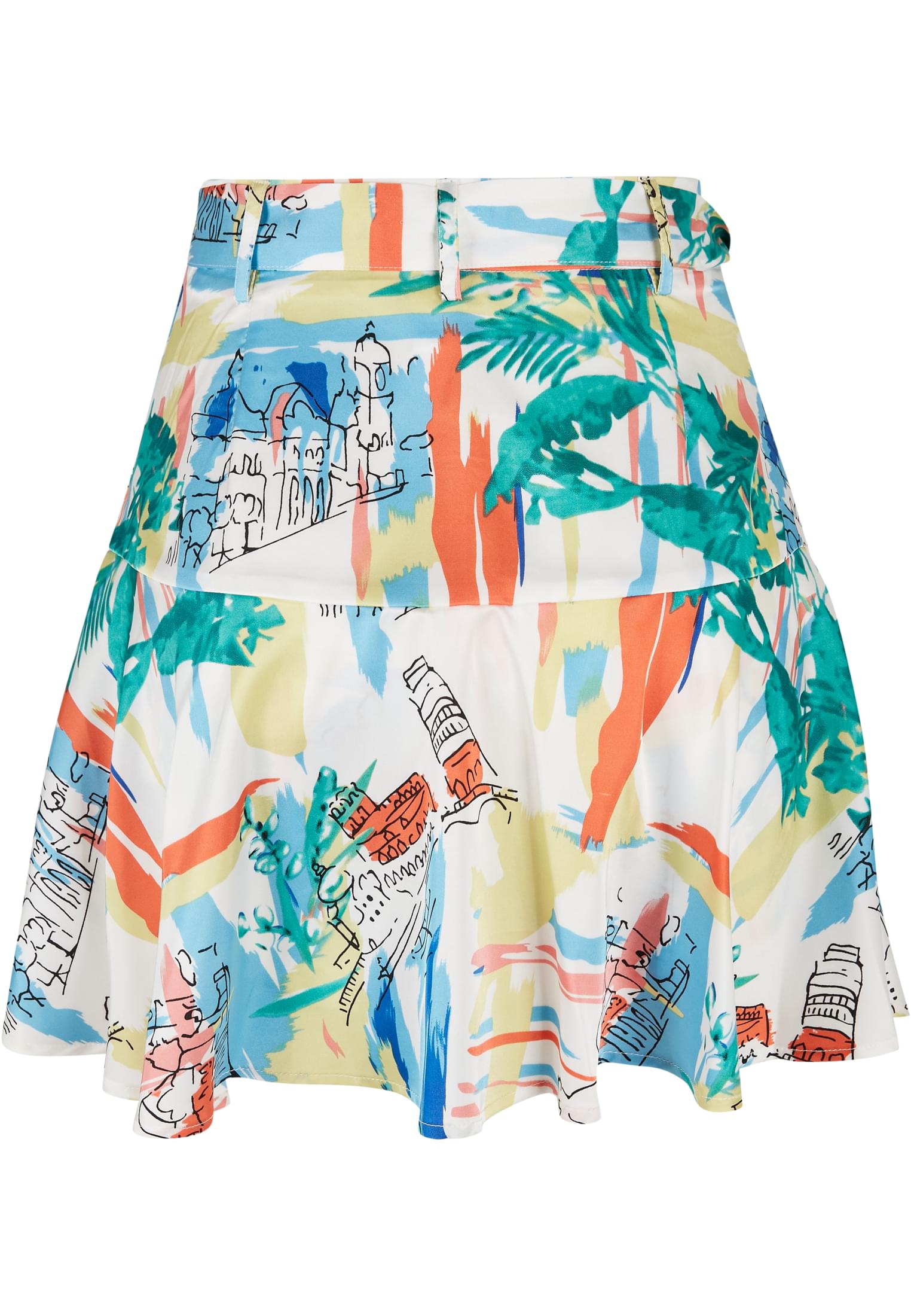 Ladies AOP Satin Mini Skirt | softyellowvacation