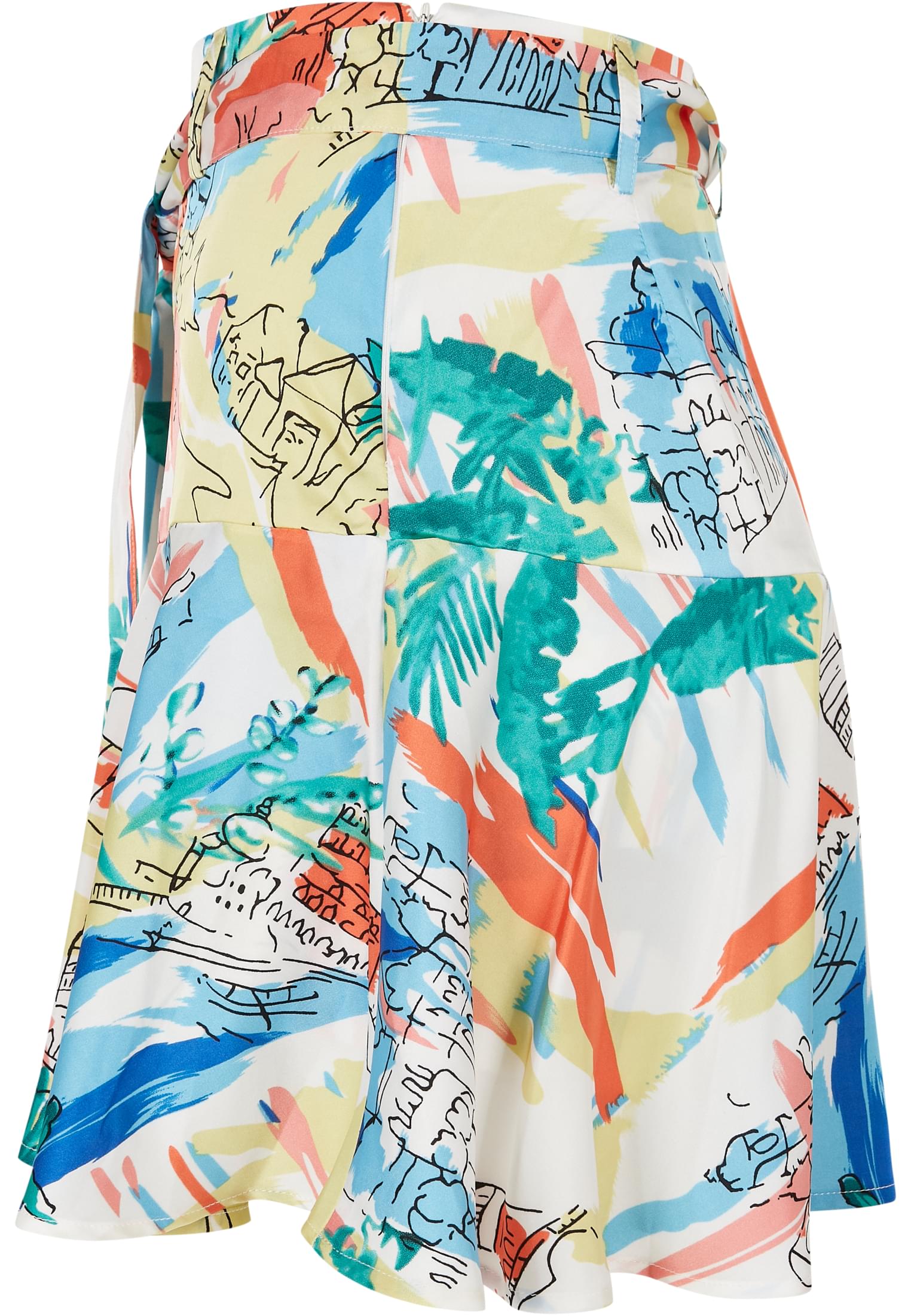 Ladies AOP Satin Mini Skirt | softyellowvacation