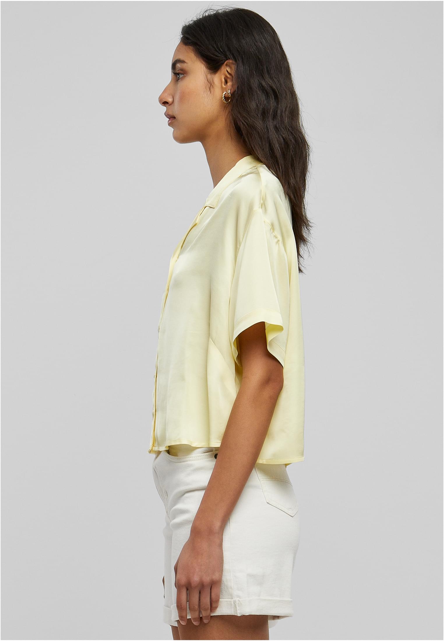 Ladies Viscose Satin Resort Shirt | softyellow