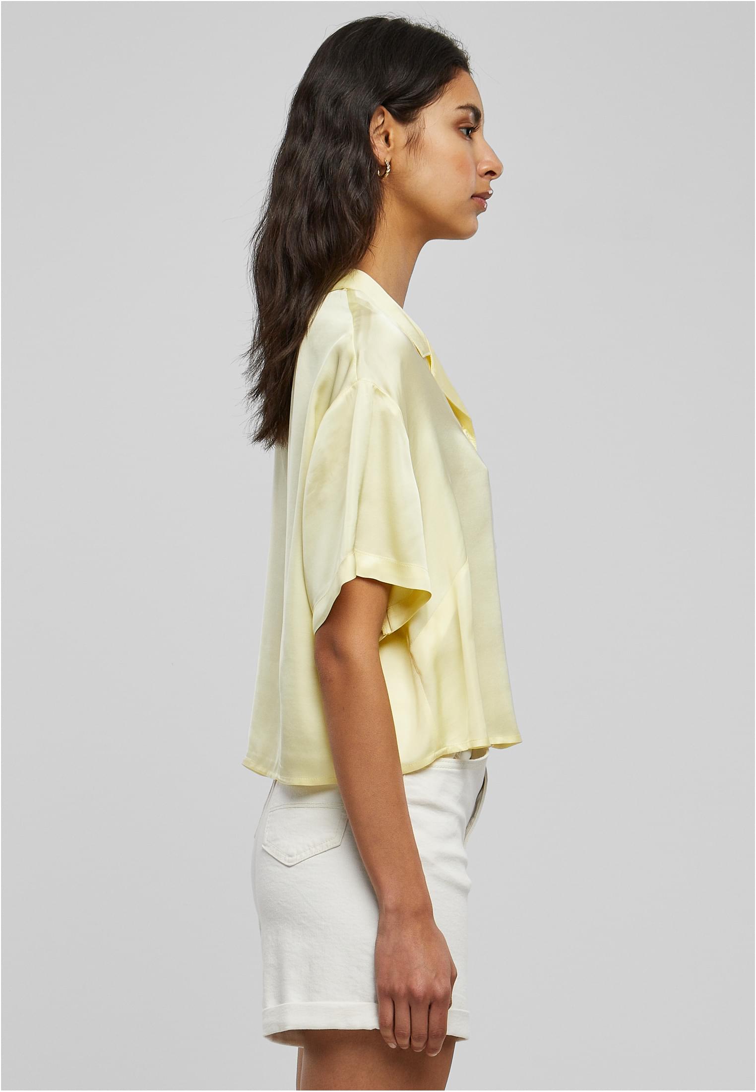 Ladies Viscose Satin Resort Shirt | softyellow